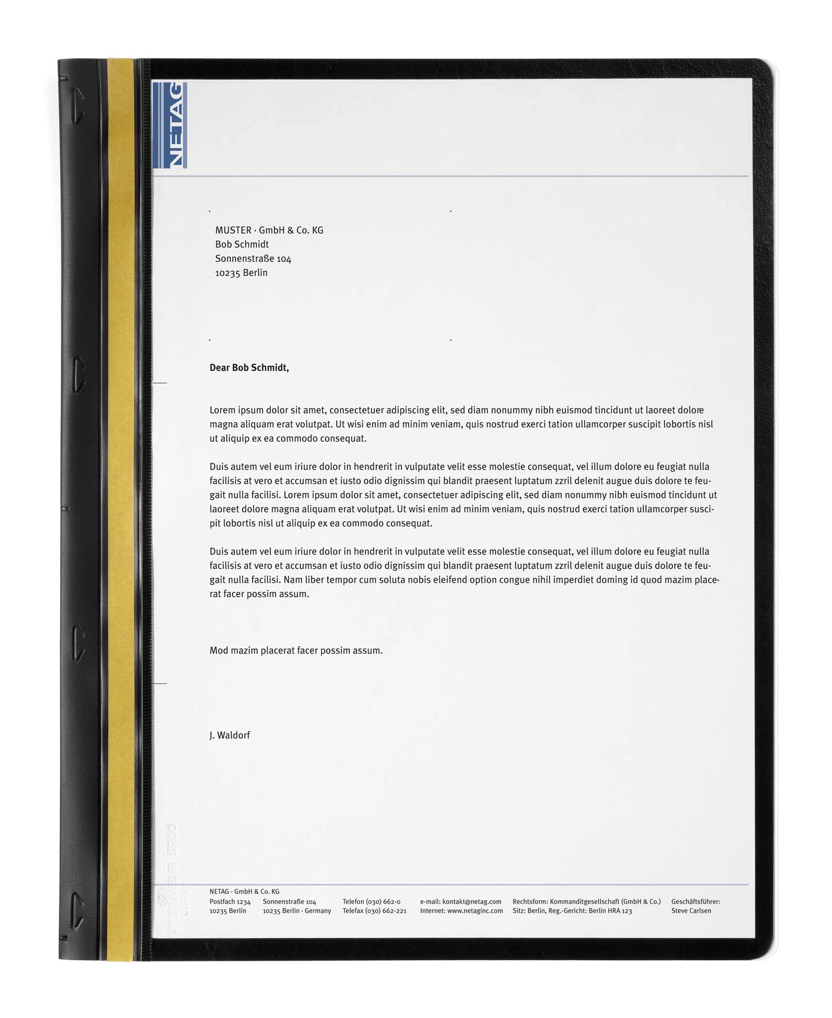 DURABLE 225001 - Durabind, sistema per la rilegatura permanente di documenti e fascicoli, capacità 30 fogli, f.to A4, nero, confezione da 25 pezzi