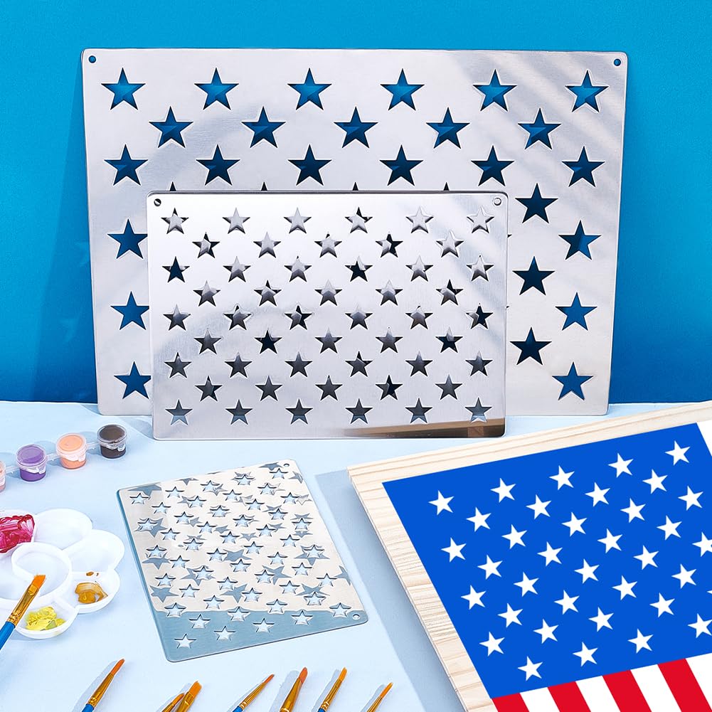 Peacoblue Pochoir Étoiles Drapeau Américain 50 Pièces