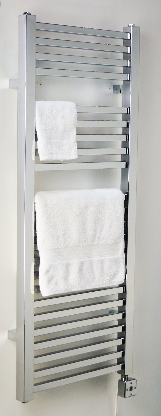 TOWEL WARMER! Power Thermostat - 300 WATS. 21 Tubes. Chrome Color. BOTHROOM and Kitchen. Towel Rail Heated Rack Wall Mount! Energy Save!