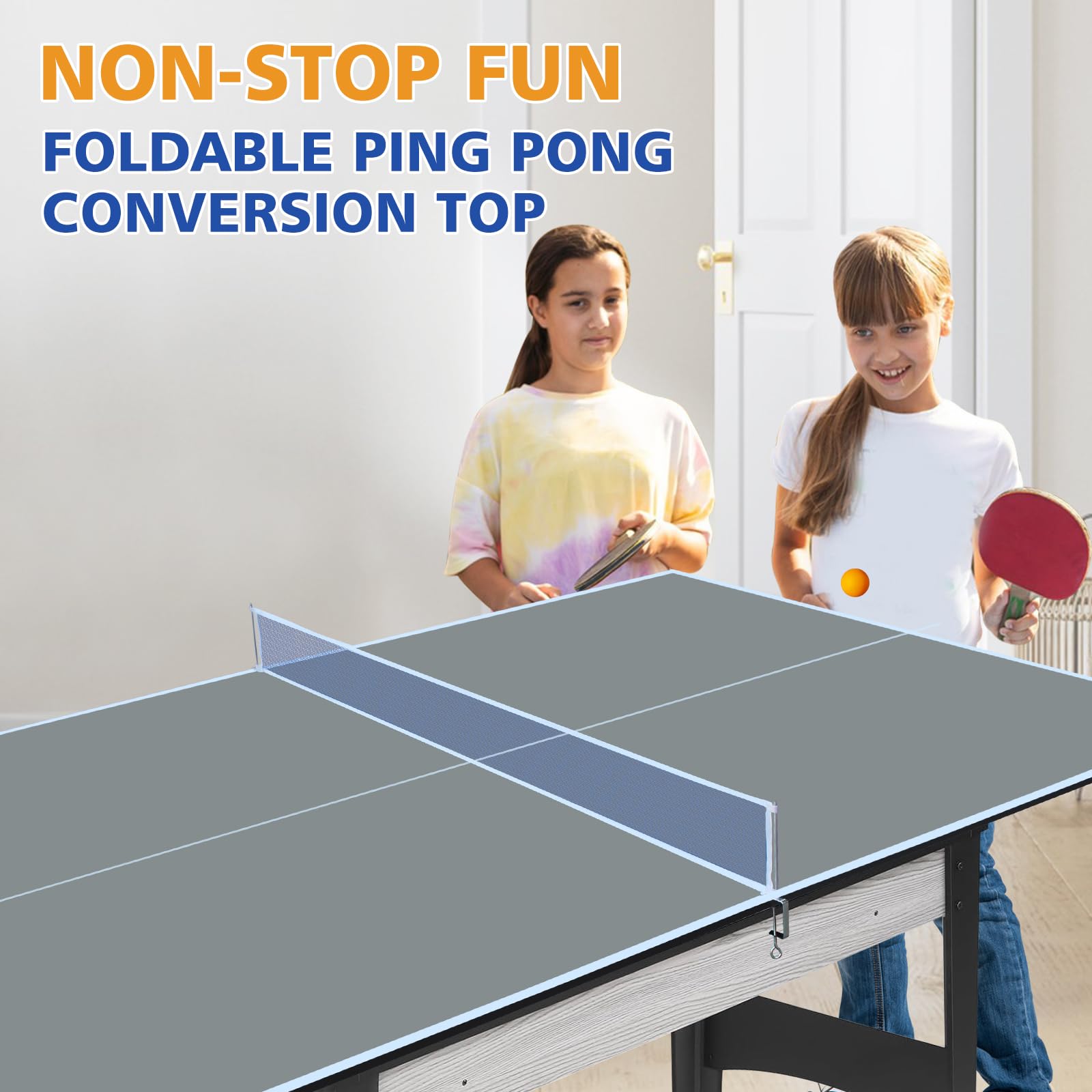 Tavolo da ping pong, pieghevole, per famiglie e bambini, 180 x 90 x 1,2 cm, ideale per interni ed esterni, attività sportive divertenti