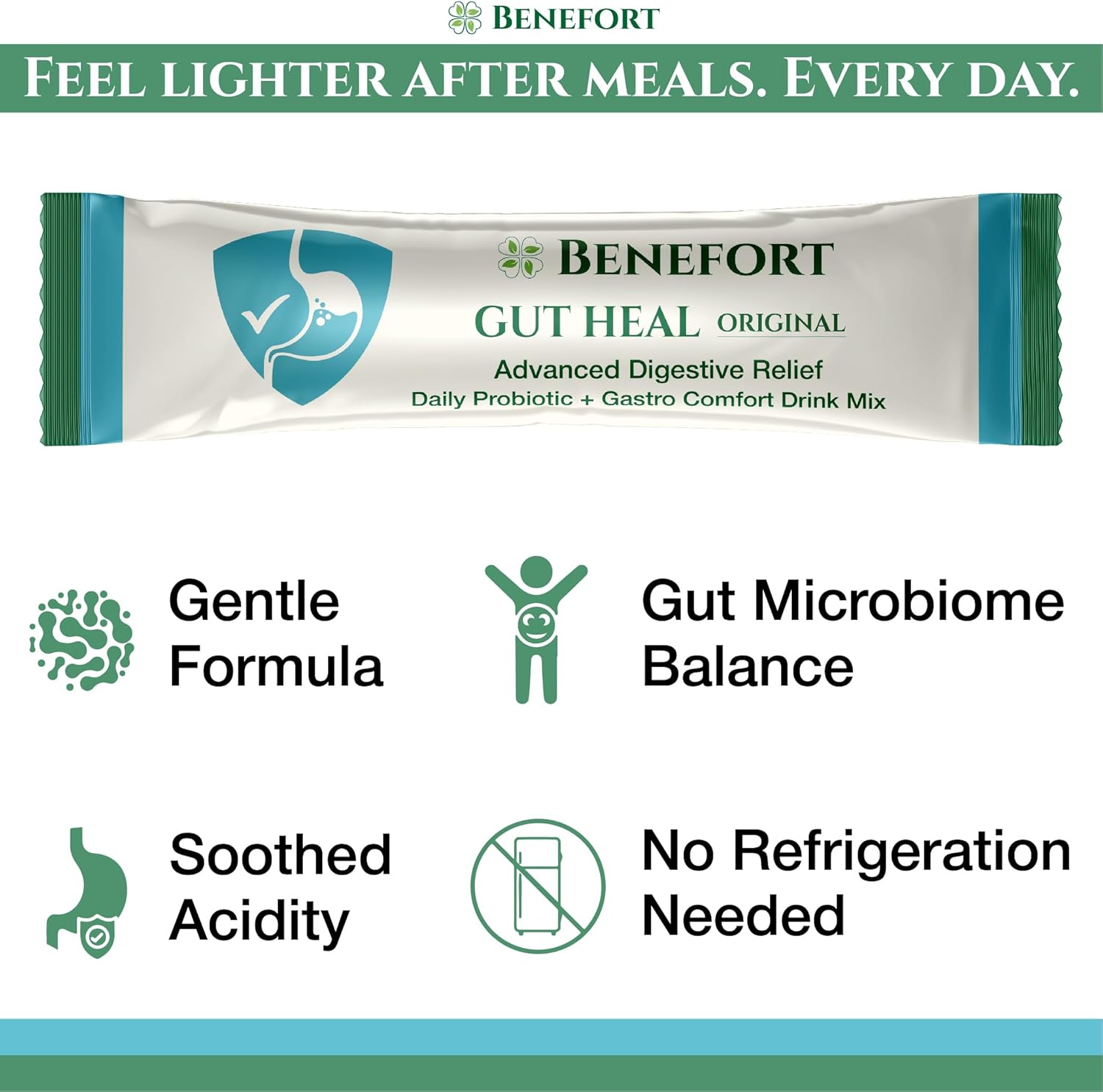 Gut Heal Advanced Digestive Probiotic Powder | H Pylori Lactobacillus reuteri DSM17648 | 60 Billion CFU Soothe Acidity, Bloating & Indigestion | Pylopass®Gastro-AD Formula | 30 Daily Sachets