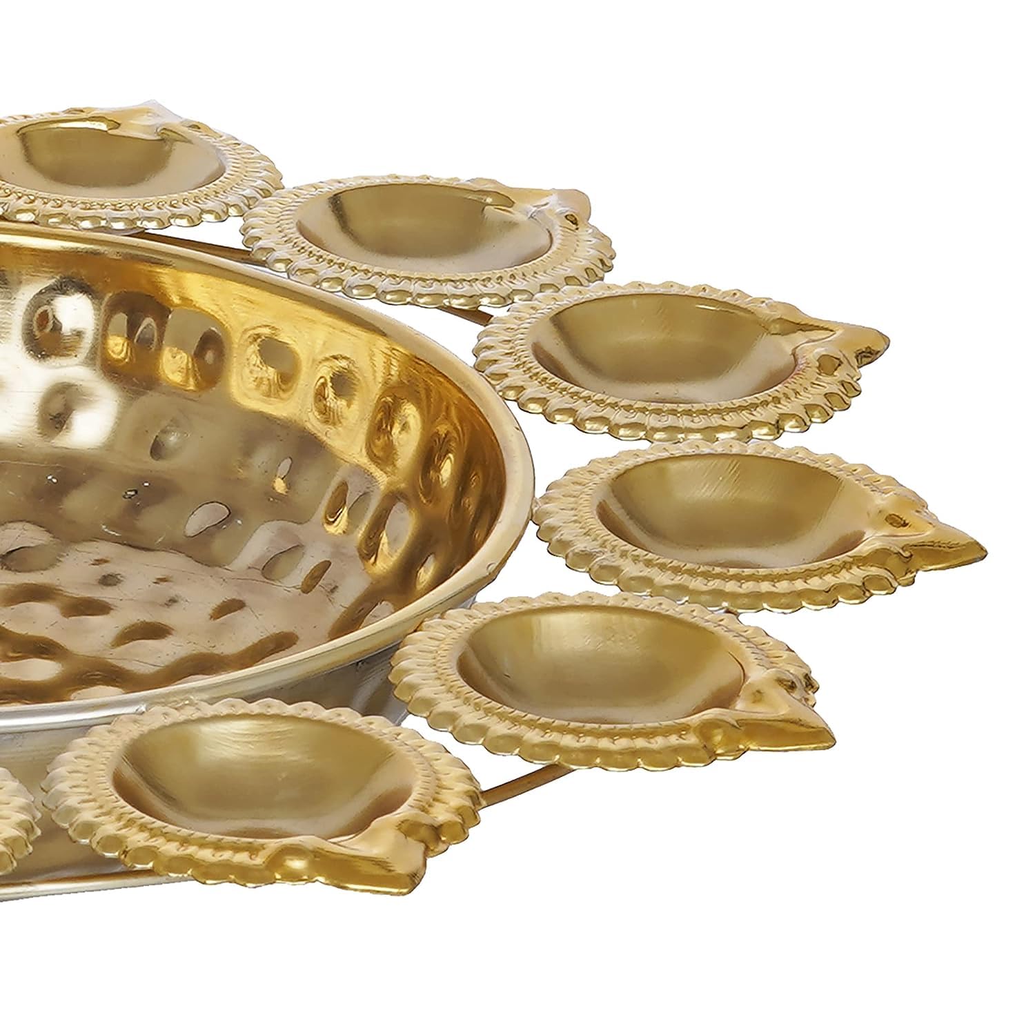 The Advitya Ciotola Urli in ottone a forma di Diya, realizzata a mano, per decorazione domestica, ciotola per potpourri Uruli Diya per decorazione floreale galleggiante e candele tea light, articoli
