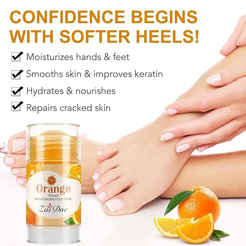 Miniatura 3 de ZAIDOC Tender Crema hidratante para pies, parafina líquida y aceite de oliva para talones secos y agrietados, 1.41 onzas (naranja)