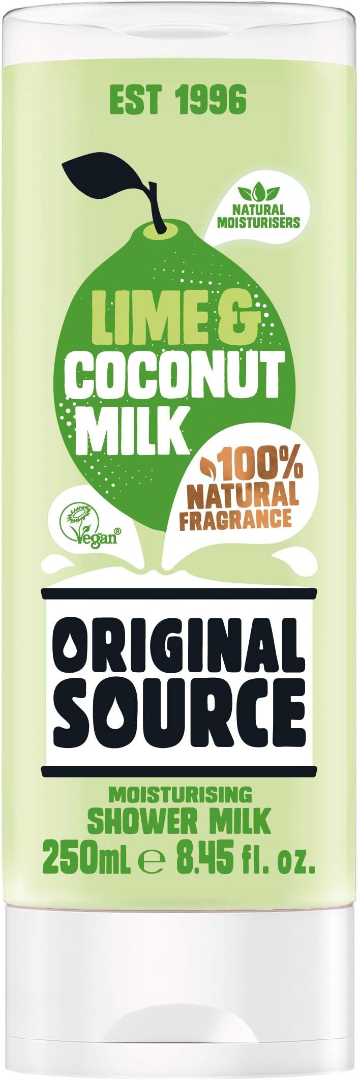 Original Source Vegan Lime and Coconut Shower Milk, (250 ml x 6 Bottles)