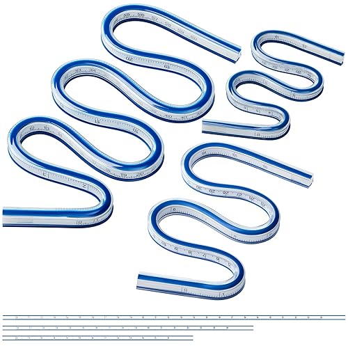 3 reglas de curva flexibles de 12, 16, 24 pulgadas, reglas flexibles para dibujar, regla curva para coser, cinta métrica flexible de curva ideal