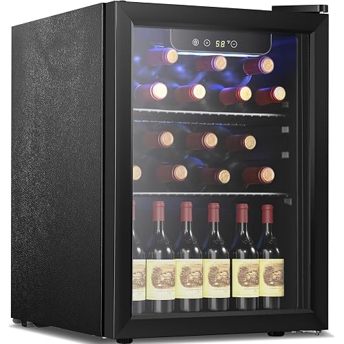 Antarctic Star Wine Cooler, Beverage Refrigerator, 16 Bottle Freestanding Quiet Wine Cellar Front Glass Door for Home and Bar, Digital Temp Control, 1.71 Cu.Ft.