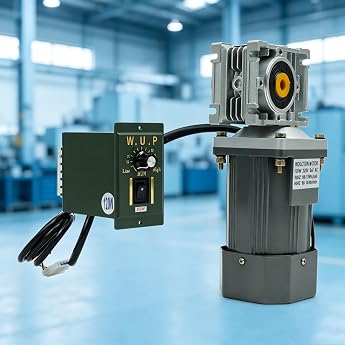220V 120W Elektrisches Schneckengetriebe Motor mit Regler Einstellbare Drehzahl Schneckengetriebe Reduziergetriebe mit Doppelkugellager Schneckengetriebemotor mit Reversing-Funktion