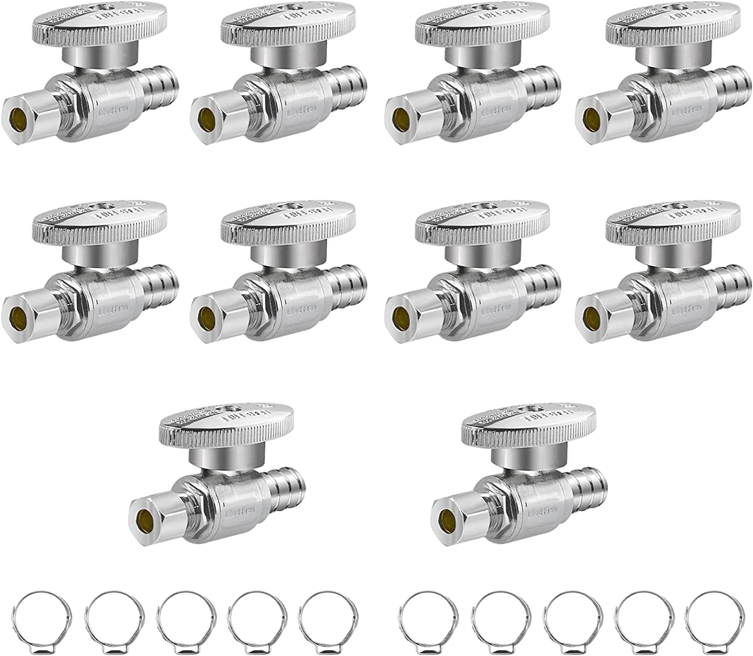 WiseWater Straight Stop Valve, 3/8" O.D Compression x 1/2