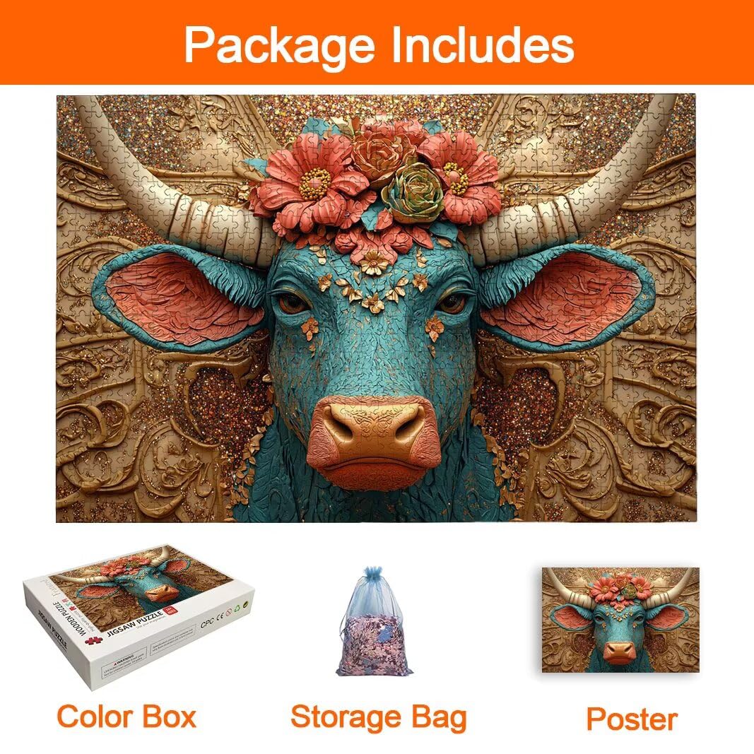 Puzzle 2000 Pezzi, Puzzle Mucca, Misura: 100x71cm, Regalo Donna/Uomo -8965