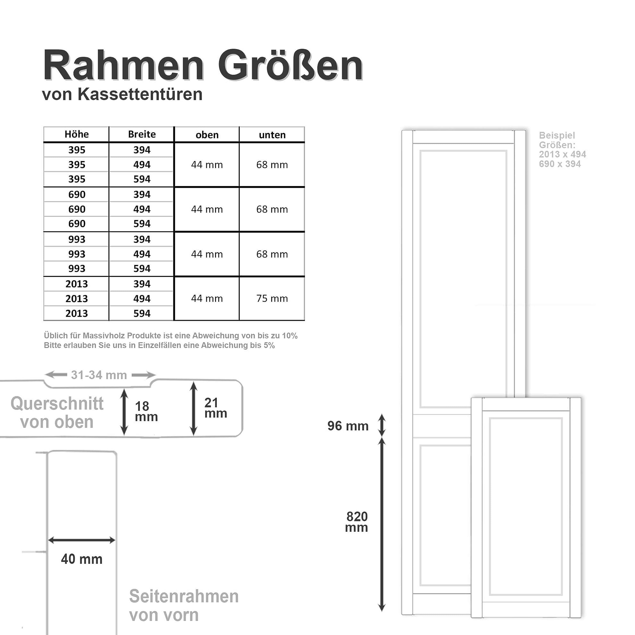 Kassettentür Schranktür Holz RUSTIKAL | 69 x 39,4 cm unbehandelte Holztür aus Kiefernholz im Kolonialstil und Markflecken als Raumteiler Schiebetür für Regale, Schränke, Möbel