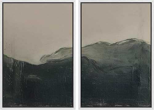 Miniatura 46 de SIGNLEADER Lienzo enmarcado para pared, juego de arte geométrico de mediados de siglo, formas de tocadiscos de música, ilustraciones abstractas,