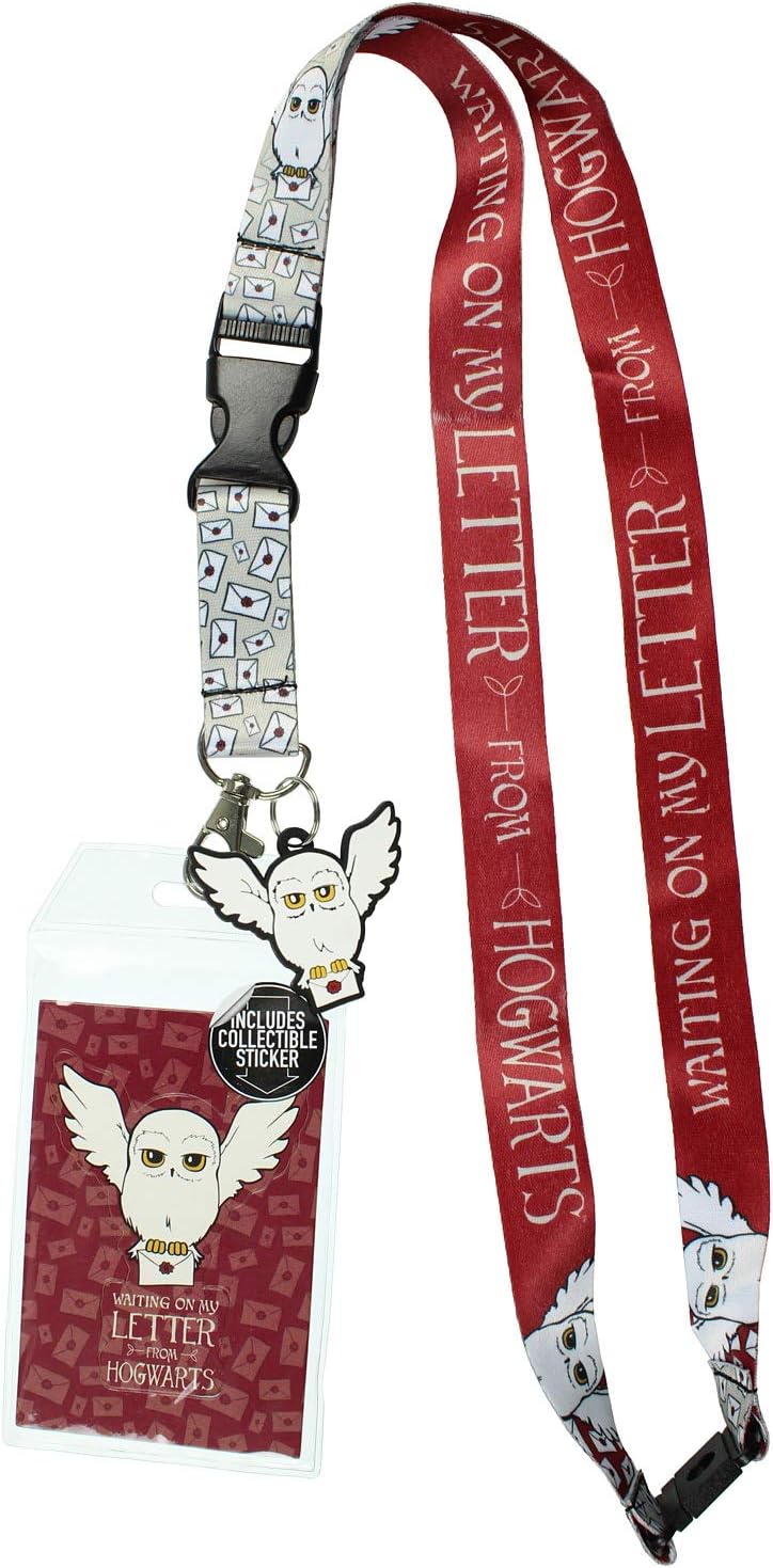 Harry Potter Hedwig ID Lanyard Badge Holder with 1.5" Charm Pendant