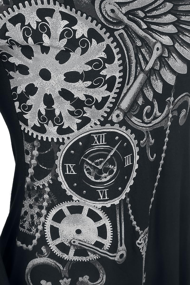 Gothicana by EMP Bat Country Donna Maglia a Maniche Lunghe Nero