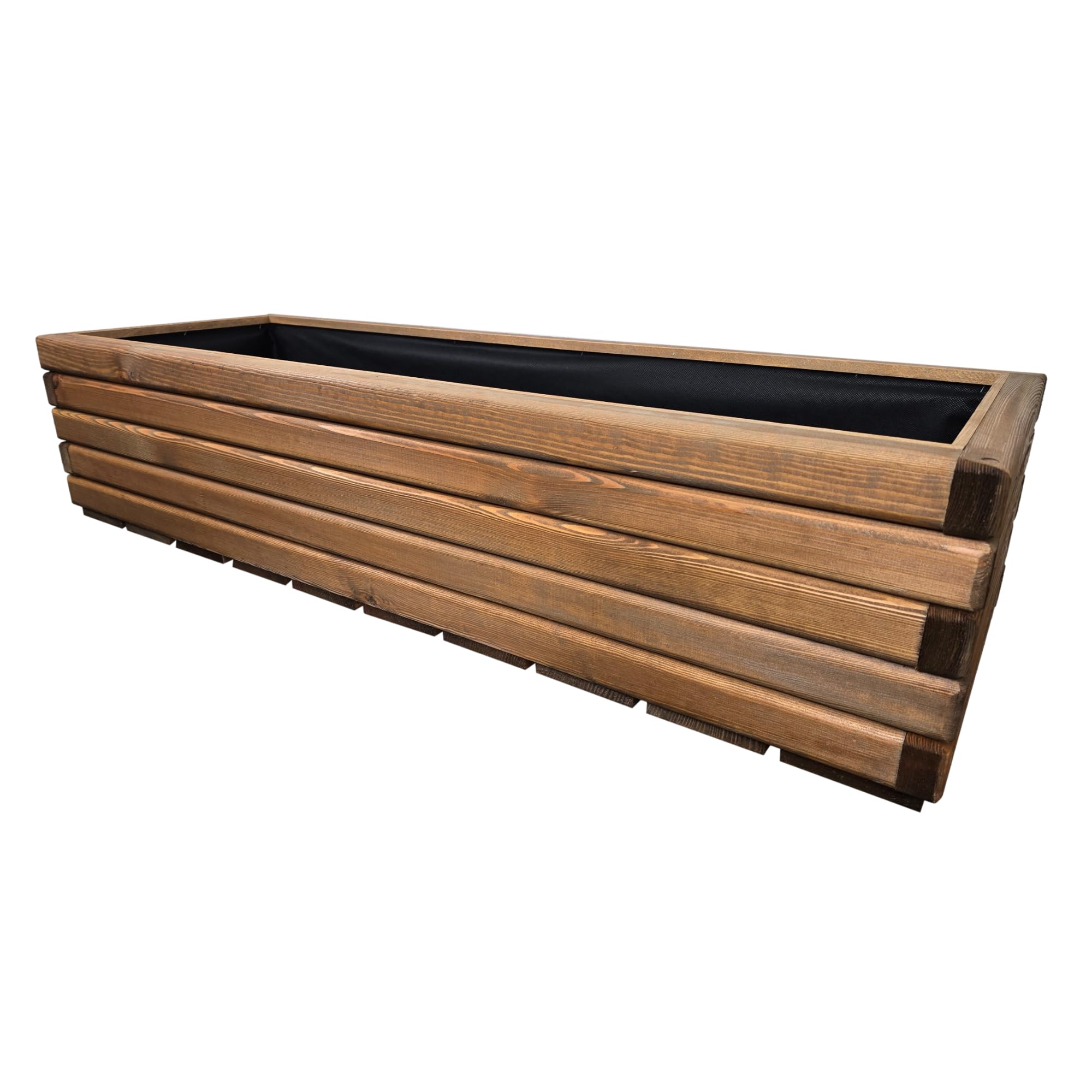 HolzGarden Pflanzkübel Holz Rechteckig 100x30x40 cm Imprägniert Farbe Teak Wetterfest Blumenkasten Blumentopf Groß Außen Balkon Garten Pflanzkasten Outdoor 80l Serie FORNEA
