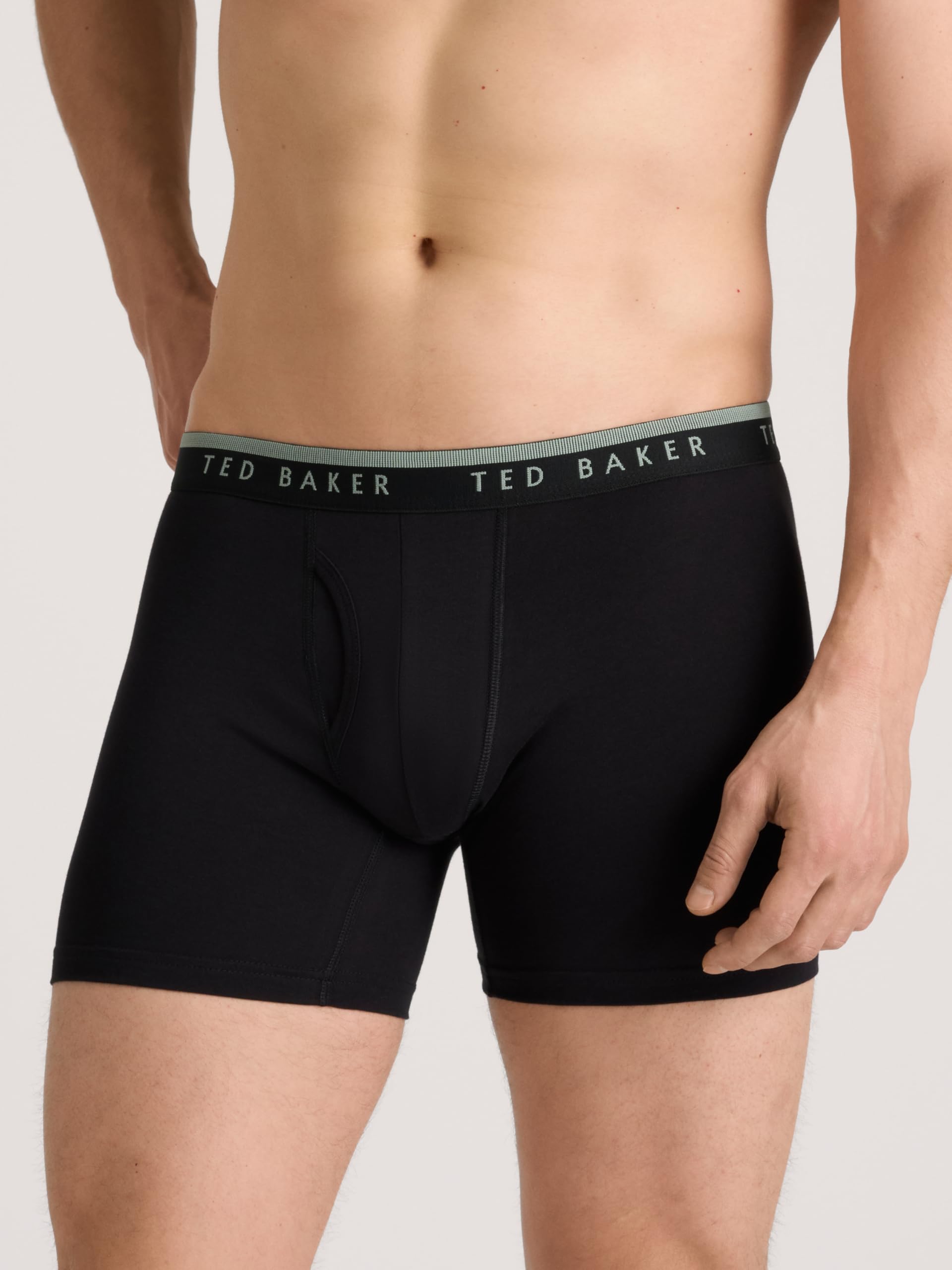 Ted Baker Męskie bokserki ze stretchem, 4 szt., czarne piękno, XL, Czarne piękno, XL