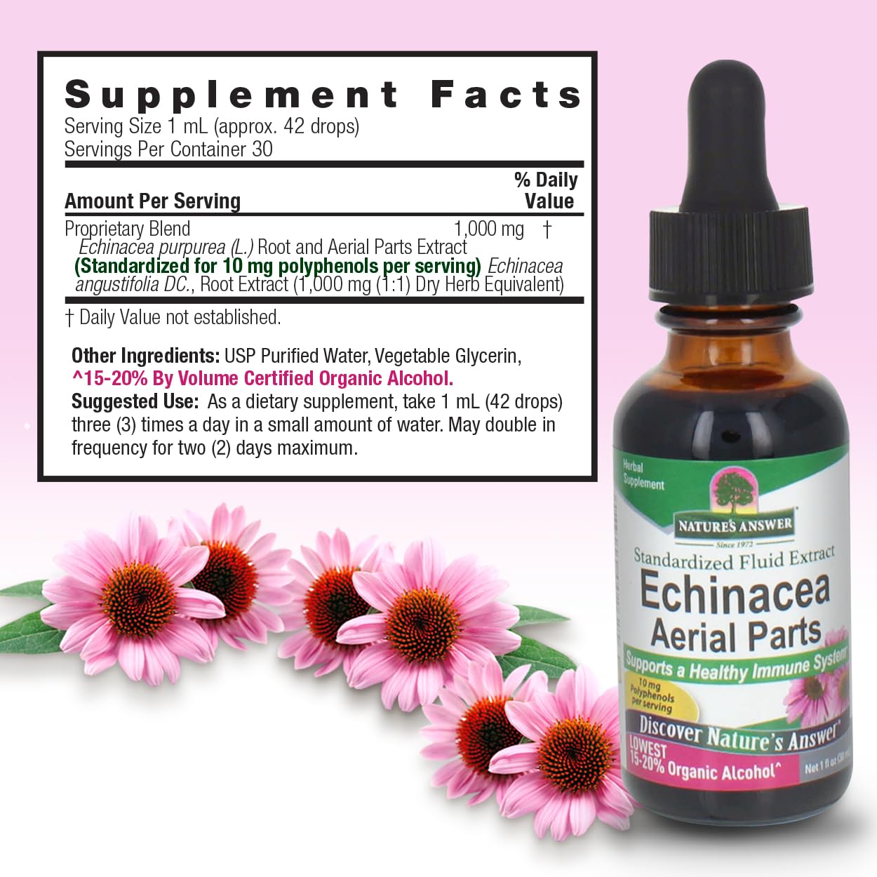 Amazon.com: Nature's Answer Echinacea with Organic Alcohol, 1