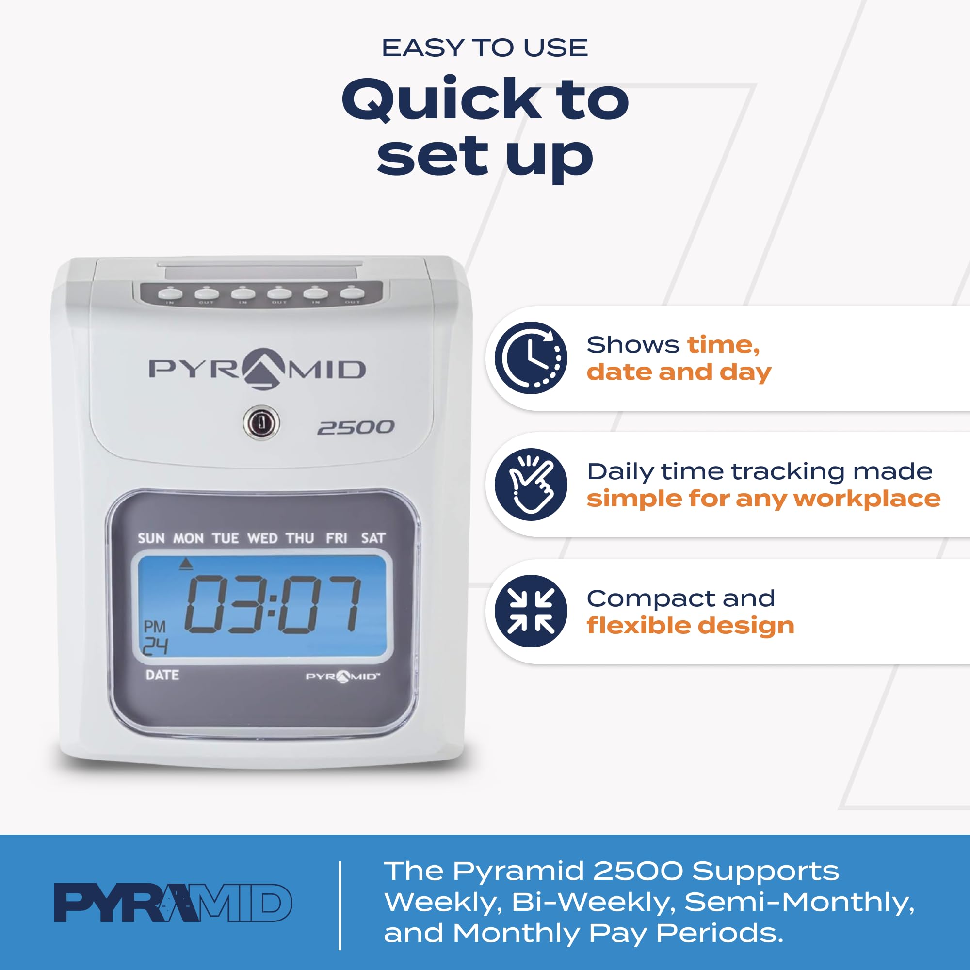 Amazon.com : Pyramid Time Systems 2500 Auto Aligning Time Clock