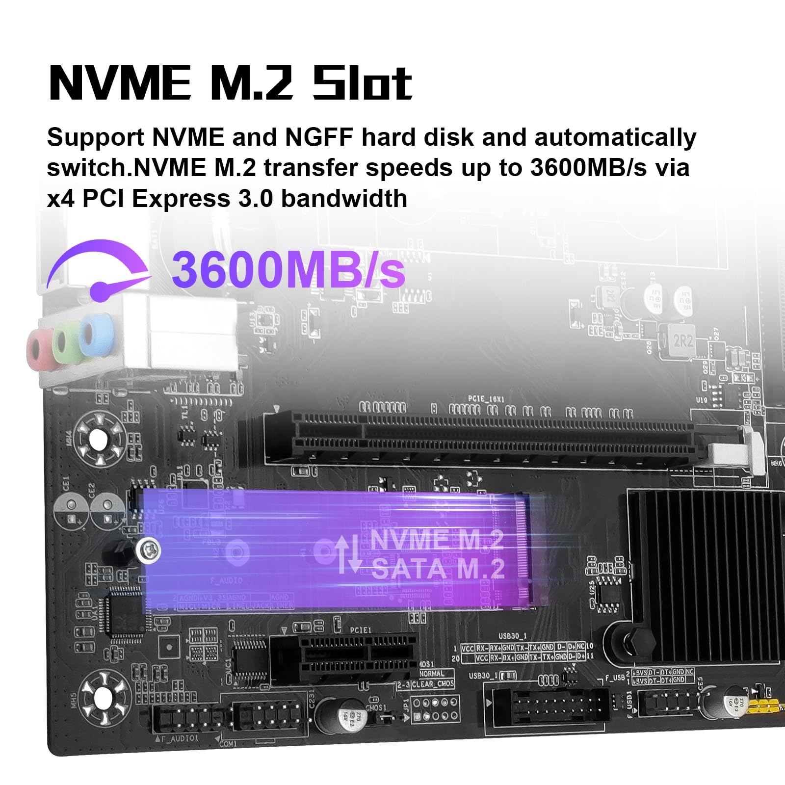MACHINIST Scheda madre B450 per processori AMD AM4 Socket Ryzen 1-5a generazione (DDR4 Max 64GB, NVME/NGFF M.2, SATA 3.0, PCIe 3.0, USB 3.0, Gigabit LAN, DP VGA HDMI-compatibile)