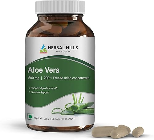 HERBAL HILLS Senna Cápsulas 120 y cápsulas de aloe vera 120 unidades para digestión saludable y desintoxicación Combo (paquete de 2) 240 unidades