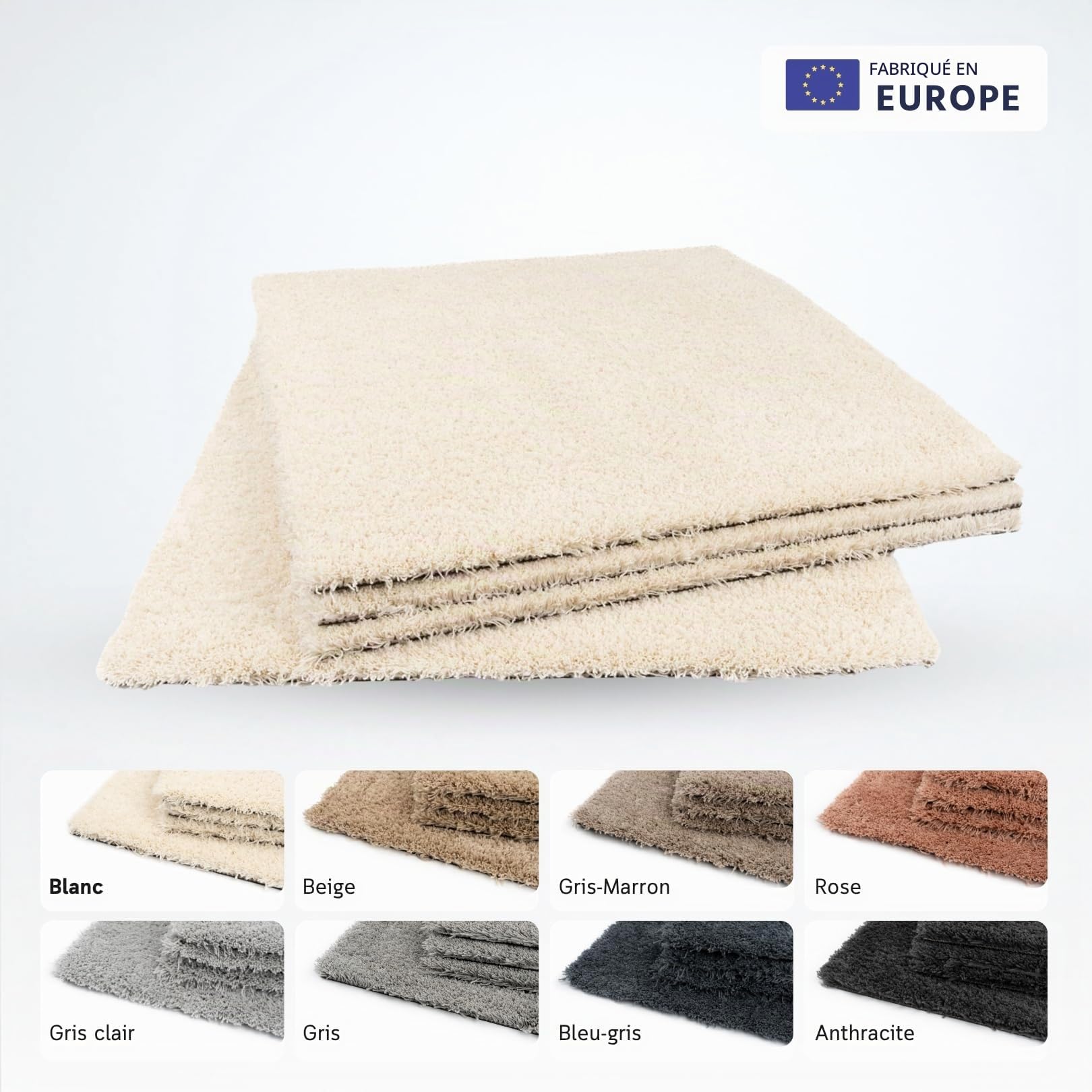Dalles de moquette plombante (Blanc, 1 m²)