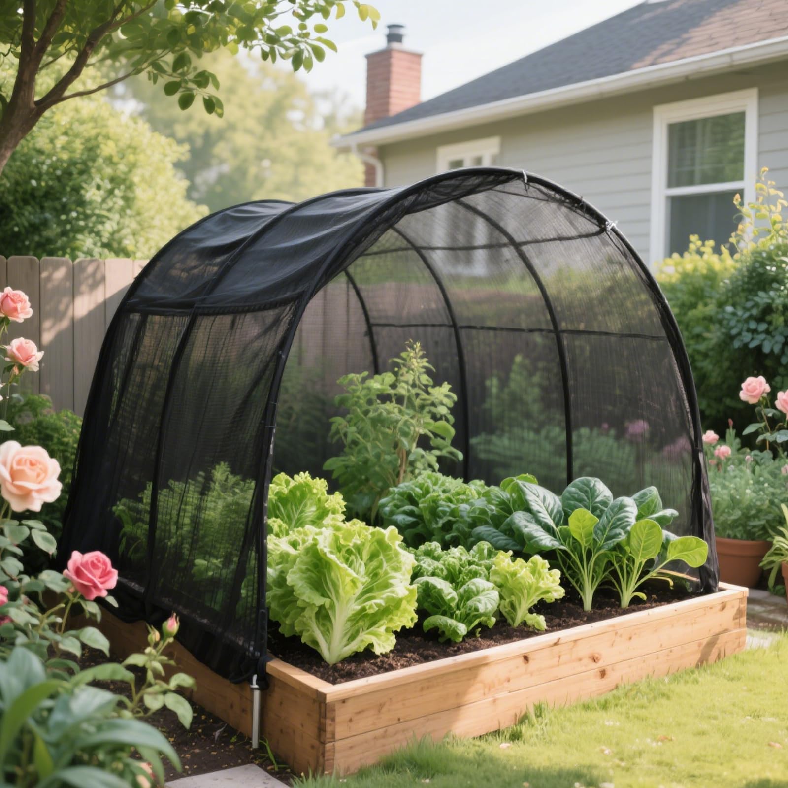 1PCS Insect Netting for Vegetables，Insect Fine Mesh Protection， 2.4M*6M Fly Screen Window Replacement,for Strawberries, Mosquitoes, Brassica, Pea Crops, Flowers and Halloween Decoration