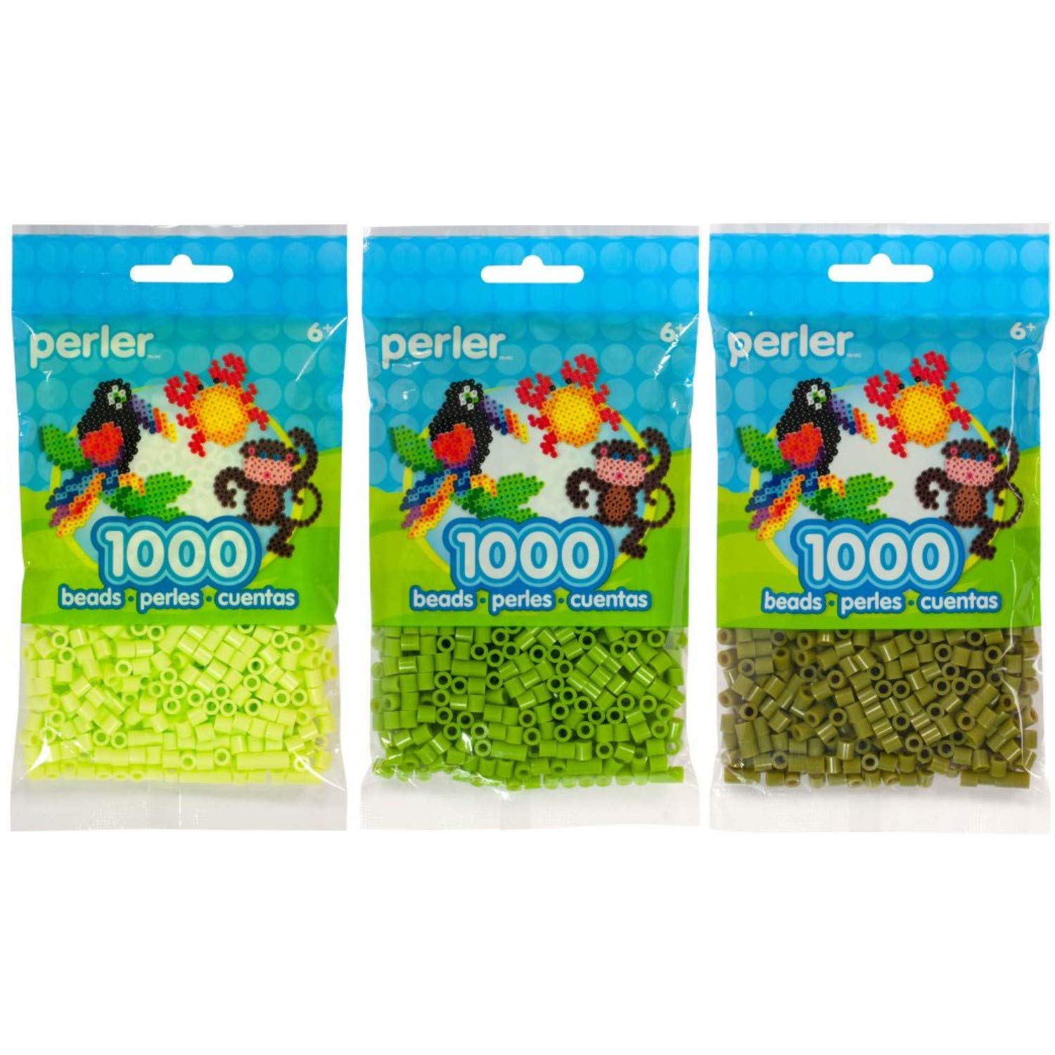 Perler Lot de 3 sachets de perles - Sherbert, fougère et olive