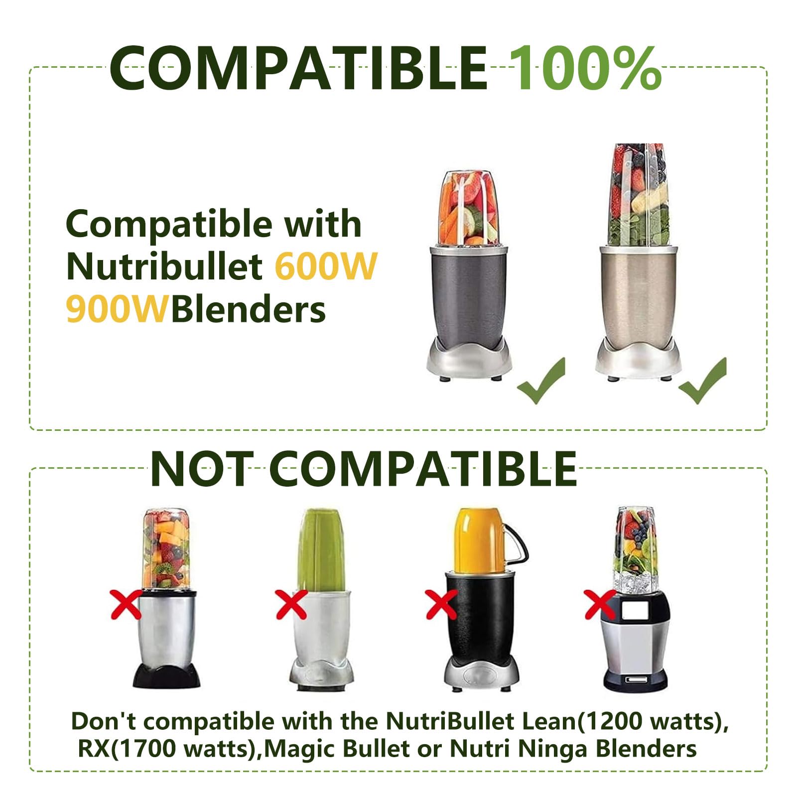 Lama di ricambio per fresatura, lama per estrattore, compatibile con frullatore Nutri-Bullet 600W 900W