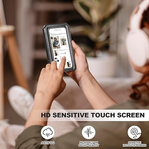 Miniatura 5 de Obsoorth Soporte impermeable para teléfono de ducha montado en la pared, rotación de 360, antivaho HD, alta sensibilidad, pantalla táctil, funda