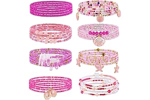 24-39in Waist Bead for Women Pink Elastic Sea Shell Waist Beads