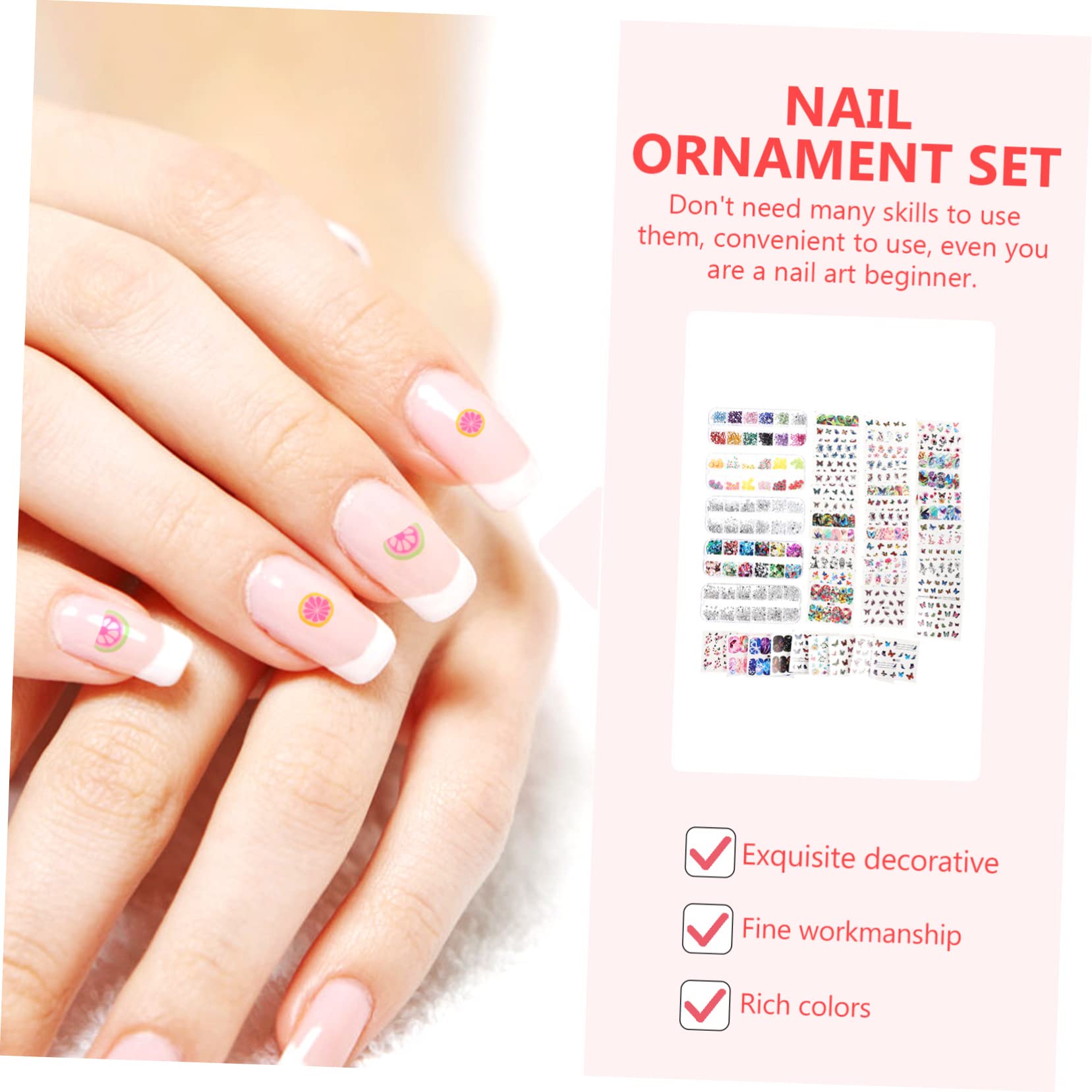 CALLARON 2 Set Adesivi per Unghie con Decorazioni Accessori Nail Art Facili Usare per Principianti e Manicure Casa