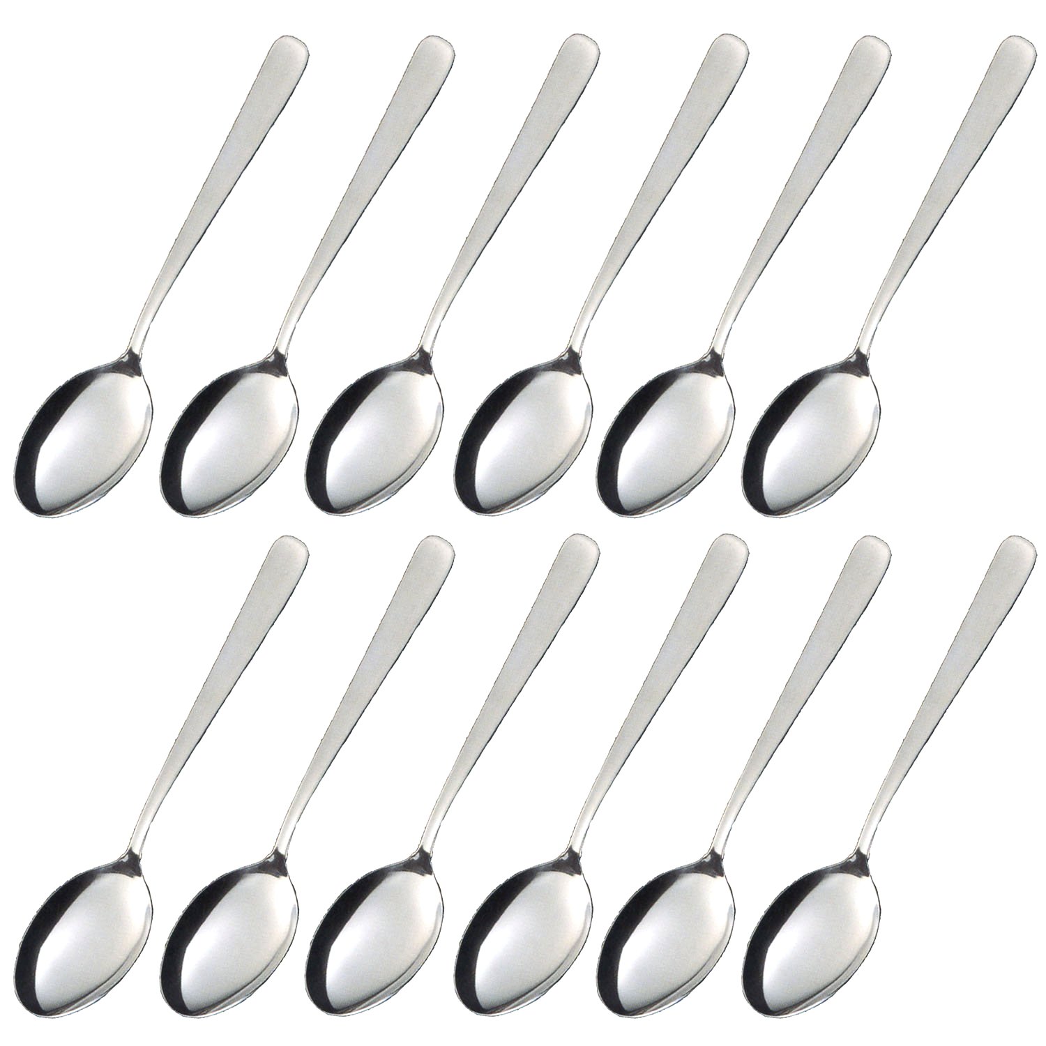 Nagao Lilac Dessert Spoons, Set of 12, 18-8 Stainless Steel, Made in Japan