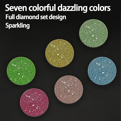 Miniatura 6 de AUCELI Posavasos con diamantes de imitación brillantes para automóvil, 2 posavasos antideslizantes a prueba de golpes, tapete de diamantes de