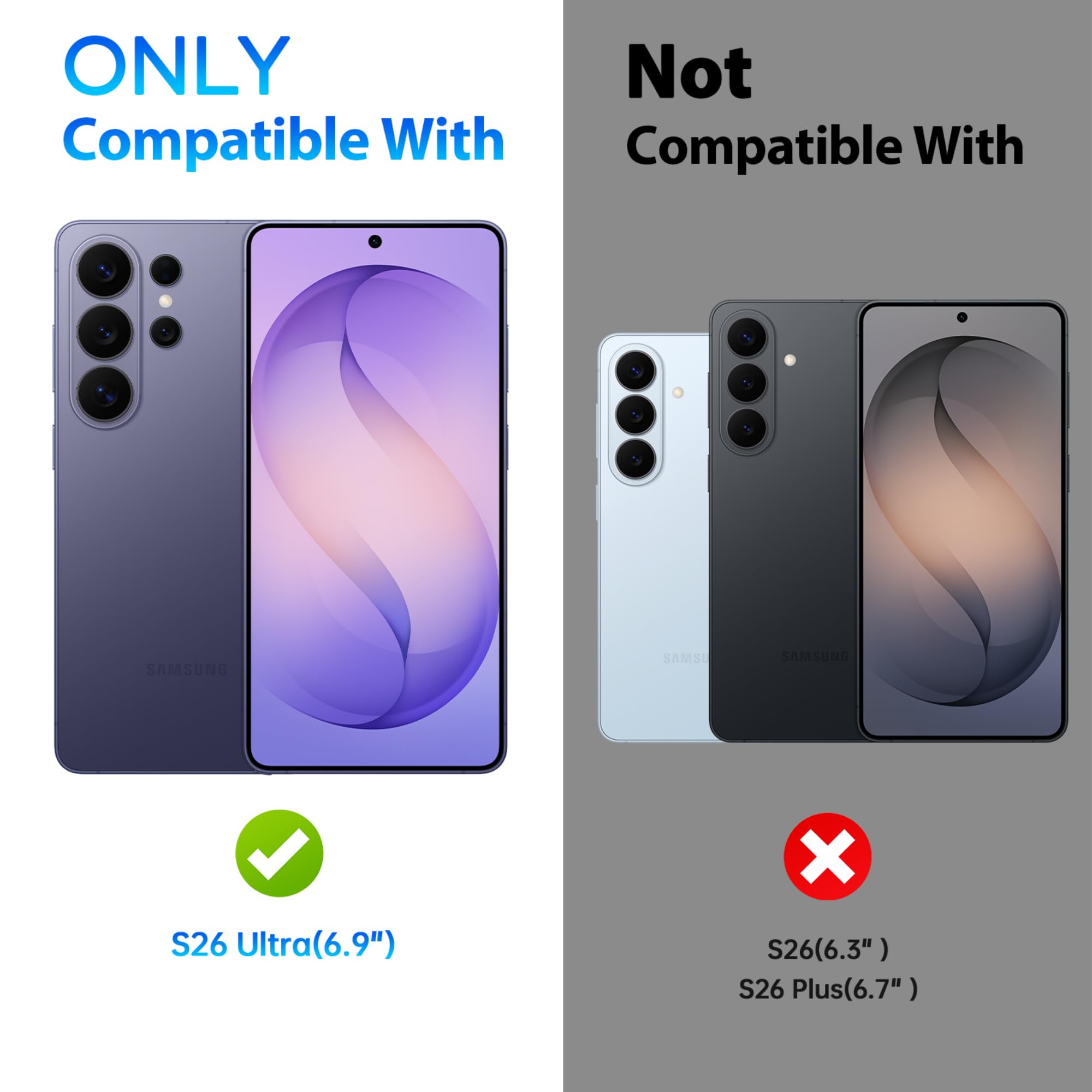 Osłona obiektywu aparatu Samsung Galaxy S26 Ultra, szkło hartowane 9H, odporne na zarysowania, przyjazna dla obudowy, metalowa osłona ekranu aparatu z indywidualnym pierścieniem do S26 Ultra