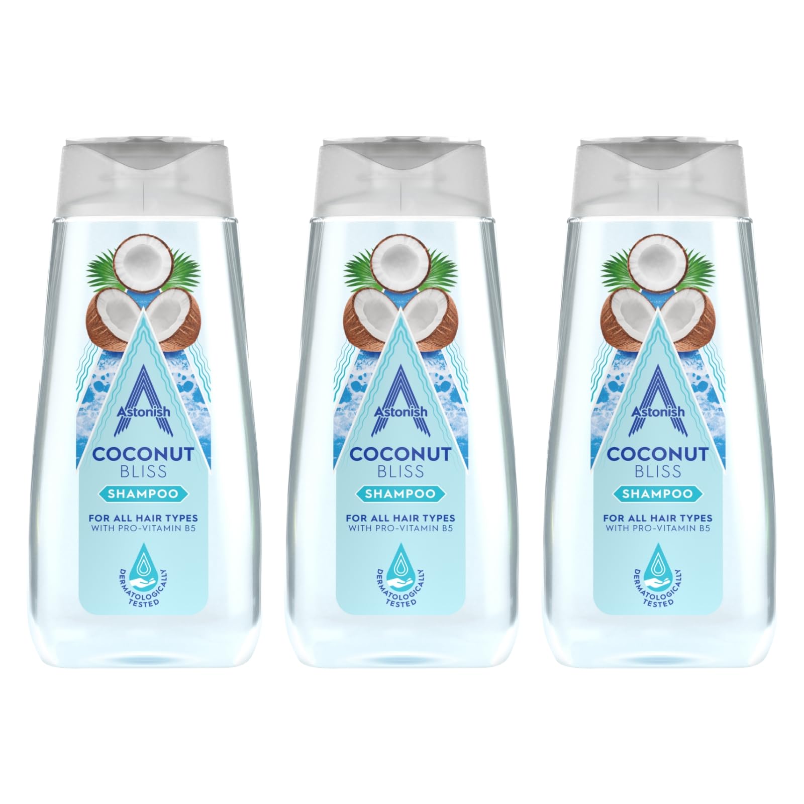 Astonish Coconut Bliss Shampoo with Pro-Vitamin B5, 3 x 400ml
