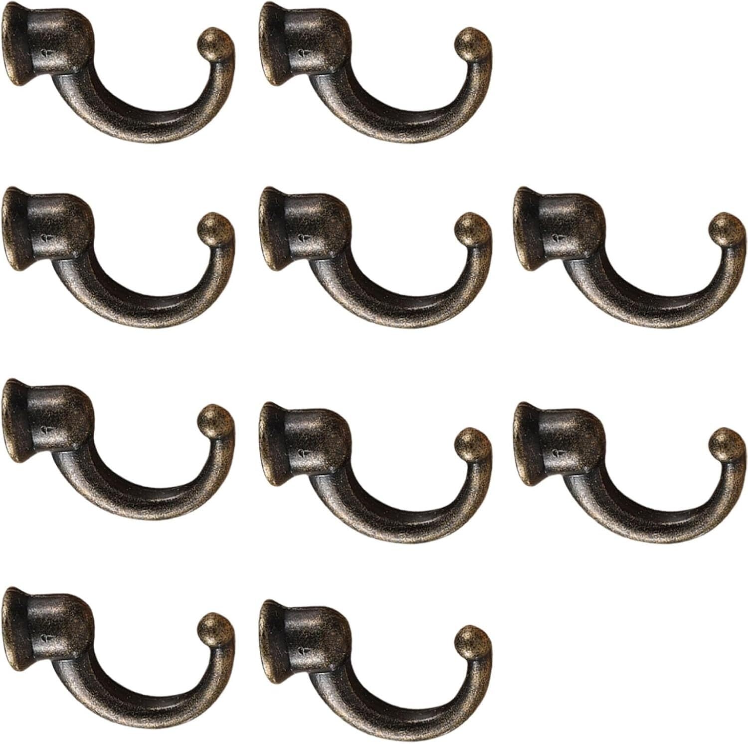 PAQWTYB Hooks, 10 Pack Wall Hook Single-Hole Zinc Alloy Small