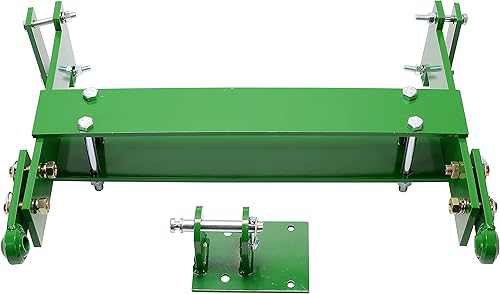 KUAFU Conversión de enganche de 3 puntos de acero compatible con modelos John Deere JD M y MT, color verde (recubrimiento en polvo)