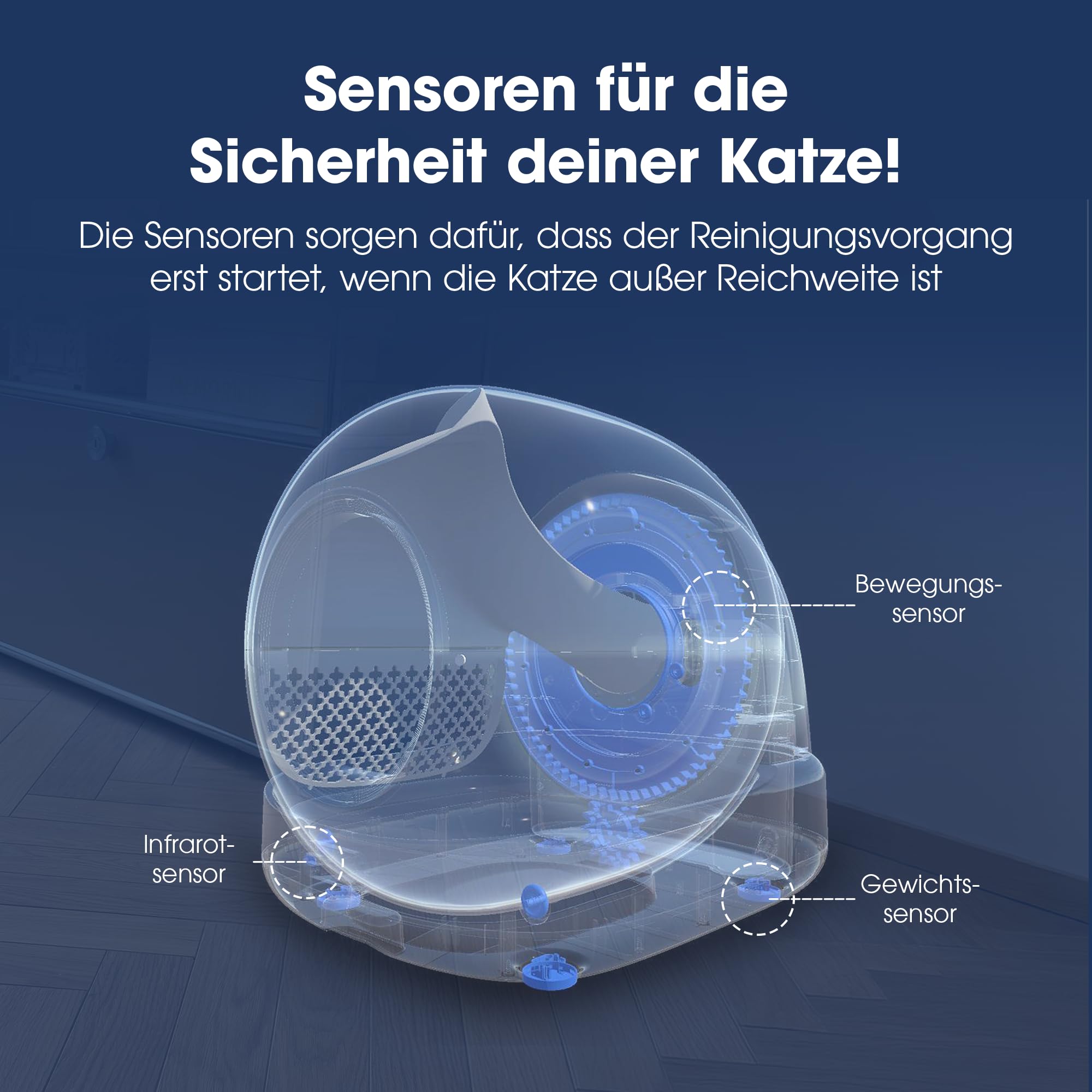Biokat’s C1000 - Automatisches Katzenklo – Selbstreinigende Katzentoilette mit App – Inkl. Katzenklo-Matte & 3 Rollen Müllbeutel – 82 L XXL