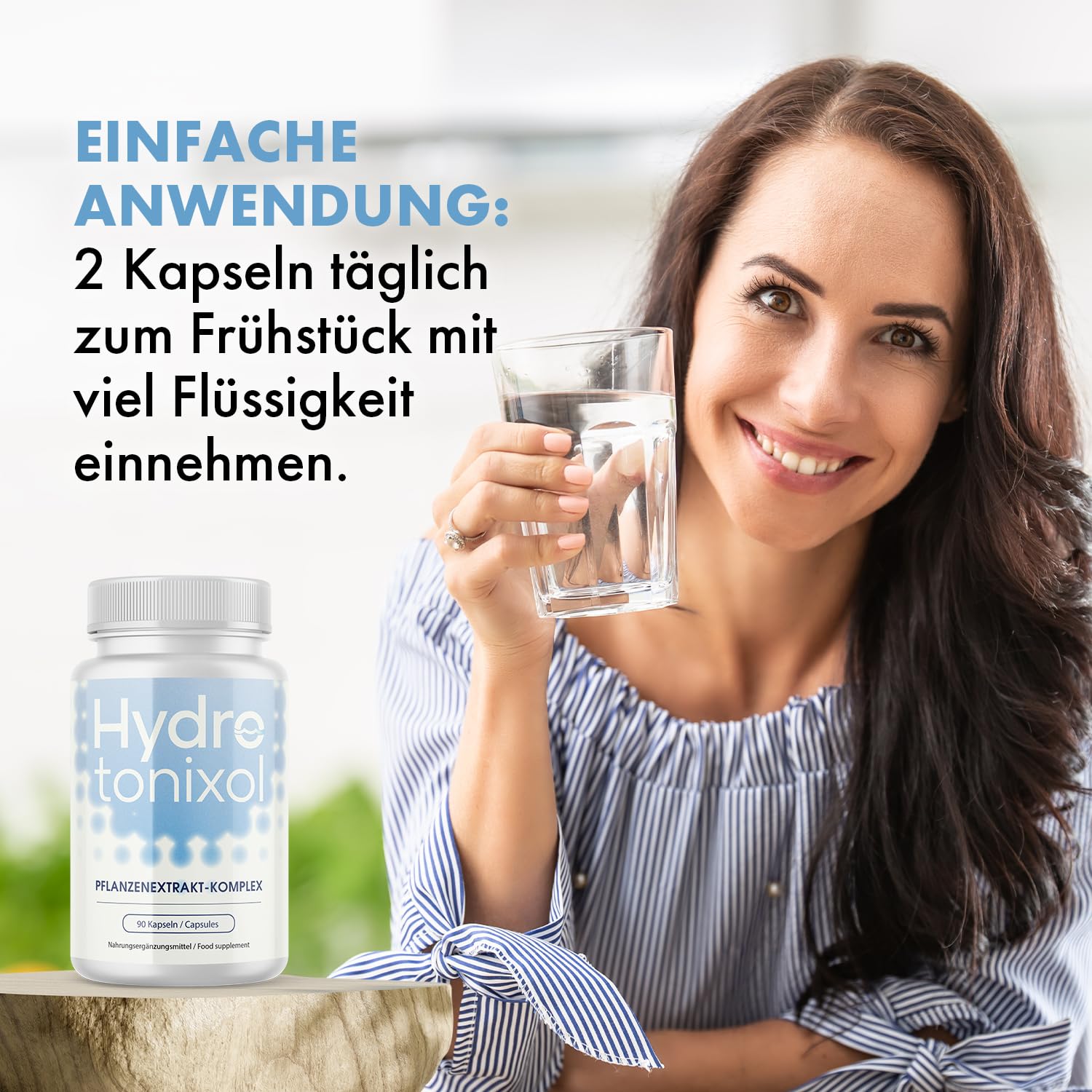 HydroTonixol Kapseln | Pflanzenextrakt Komplex mit Apfelessig & Guarana | einfache Einnahme | 6x90 Kapseln