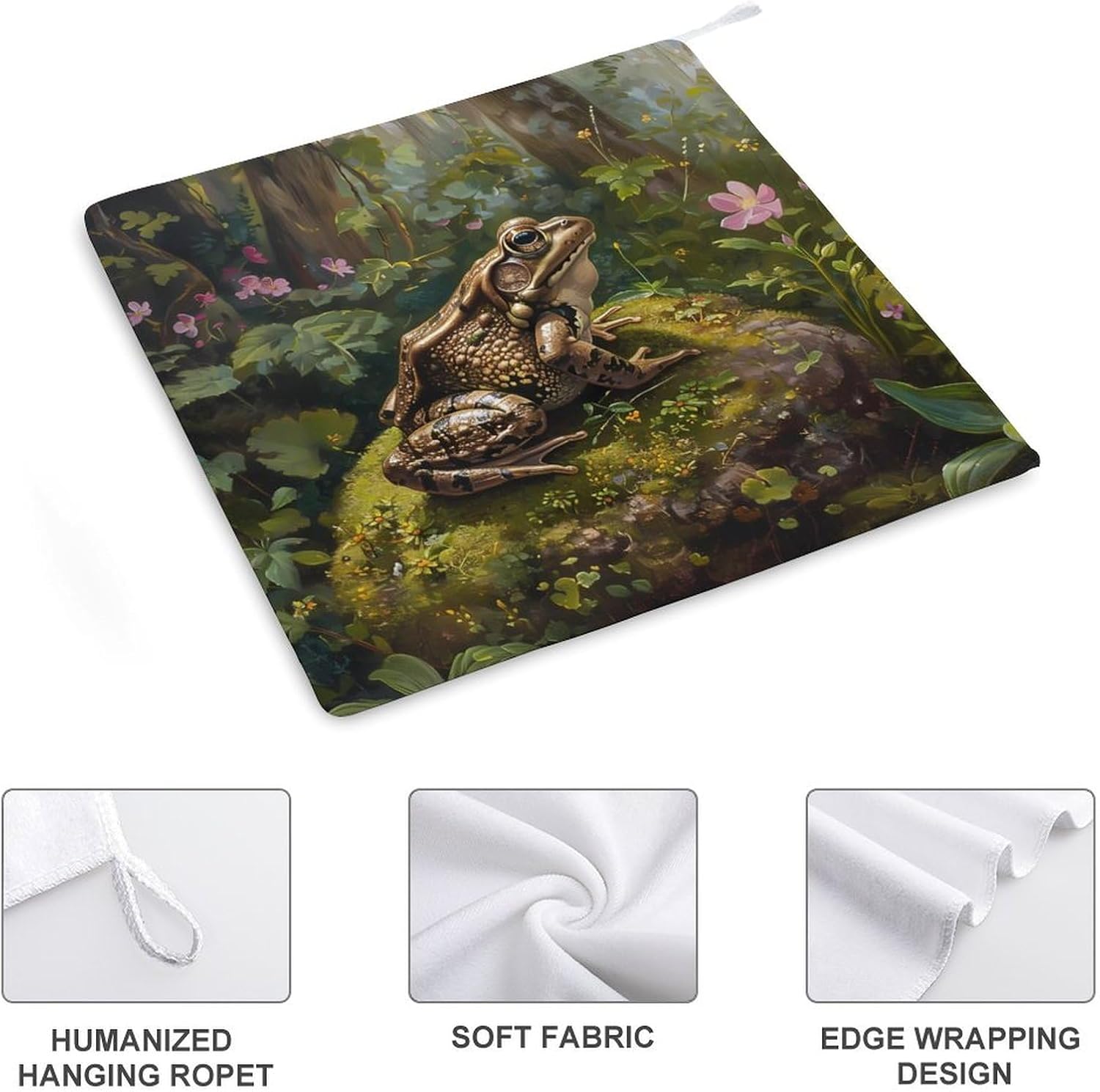 Frog Animal Wildlife Hand Towels for Bathroom Kitchen Towels Small Towel Handkerchiefs with Hanging Loop 4PCS