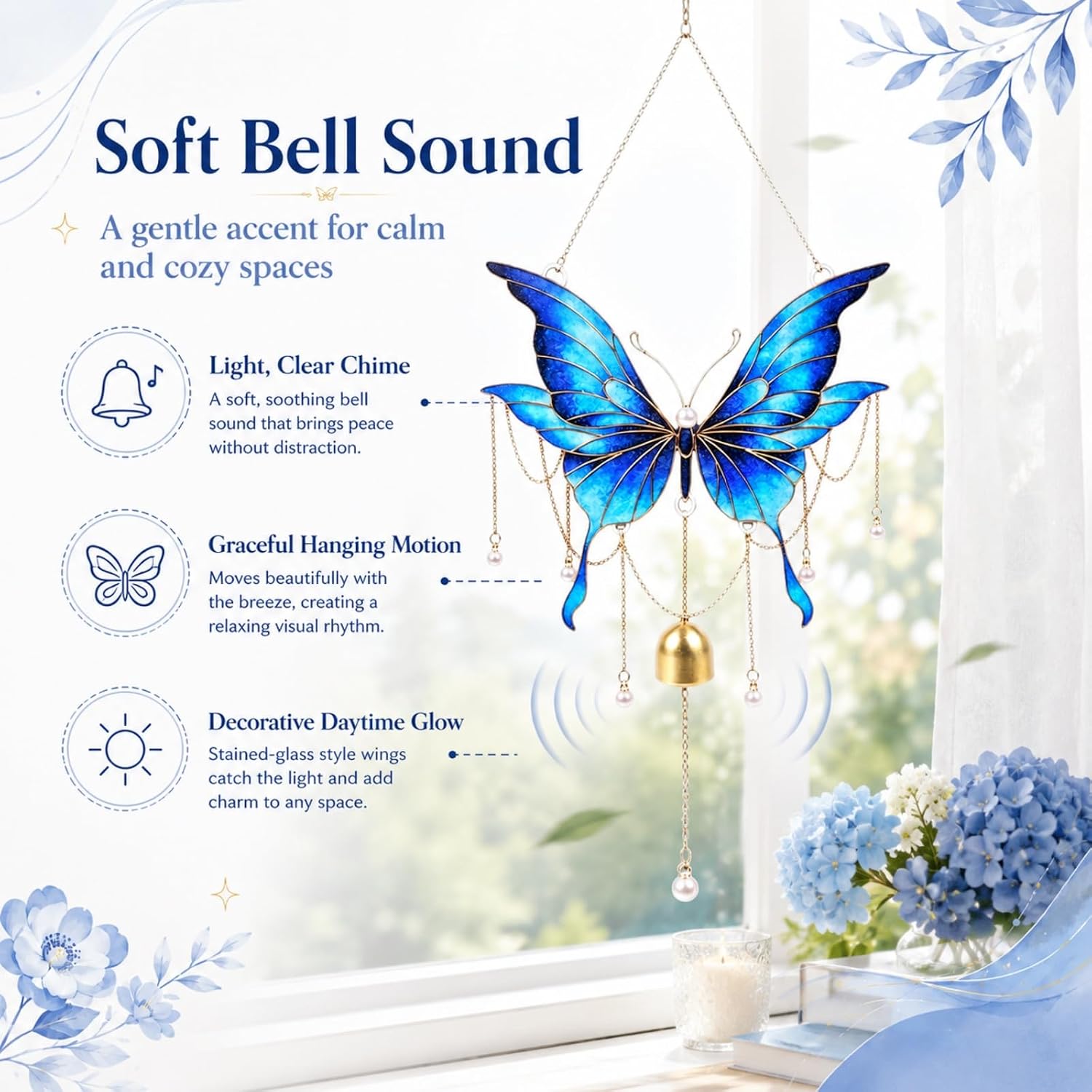 DIY Filigree Cloisonne Enamel Butterfly Wind Chime Craft Kit image 5