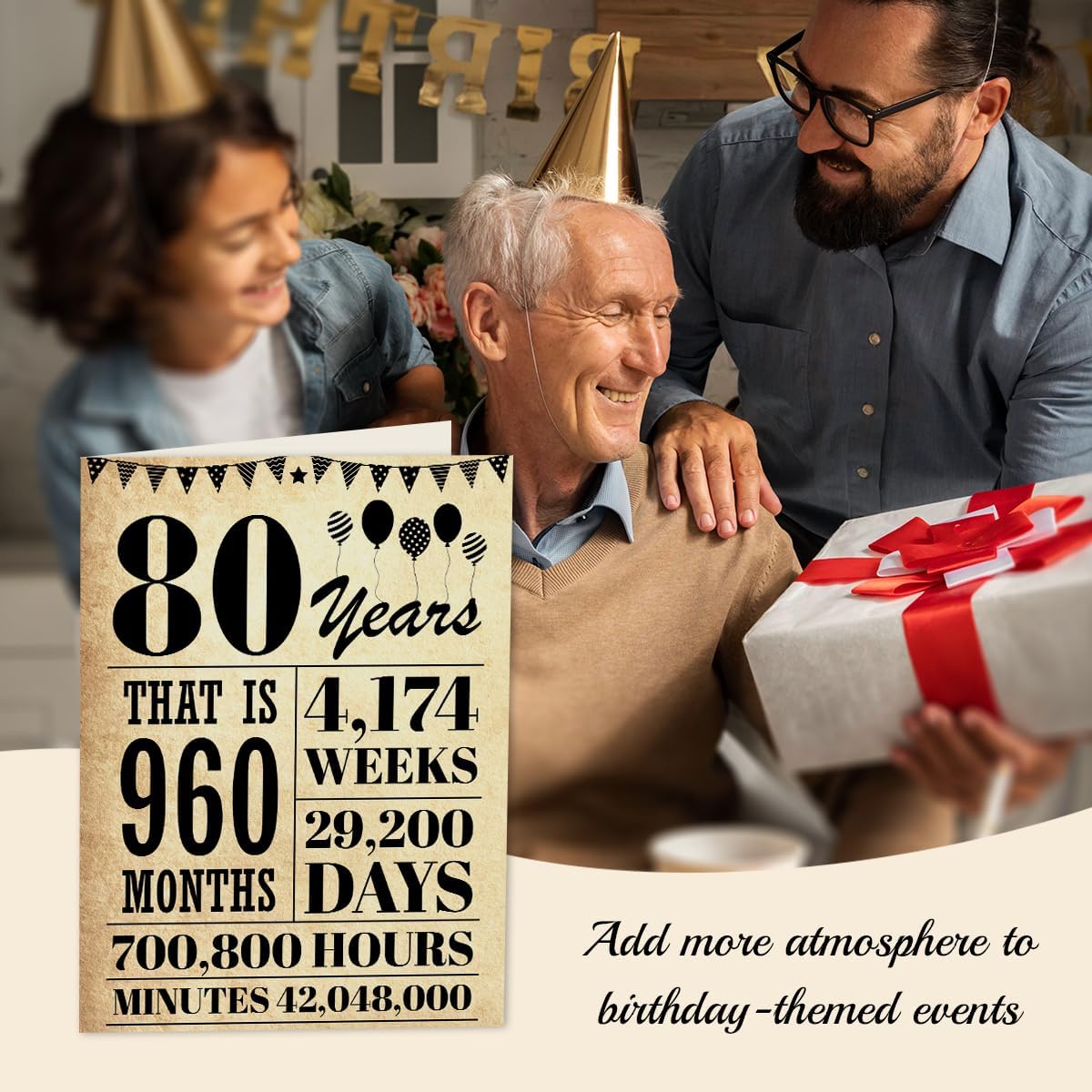 80th Birthday Card for Men Women,Happy 80th Birthday Card for Him Her, Back In 1946 Funny 80 Year Old Birthday Decorations - Image 6