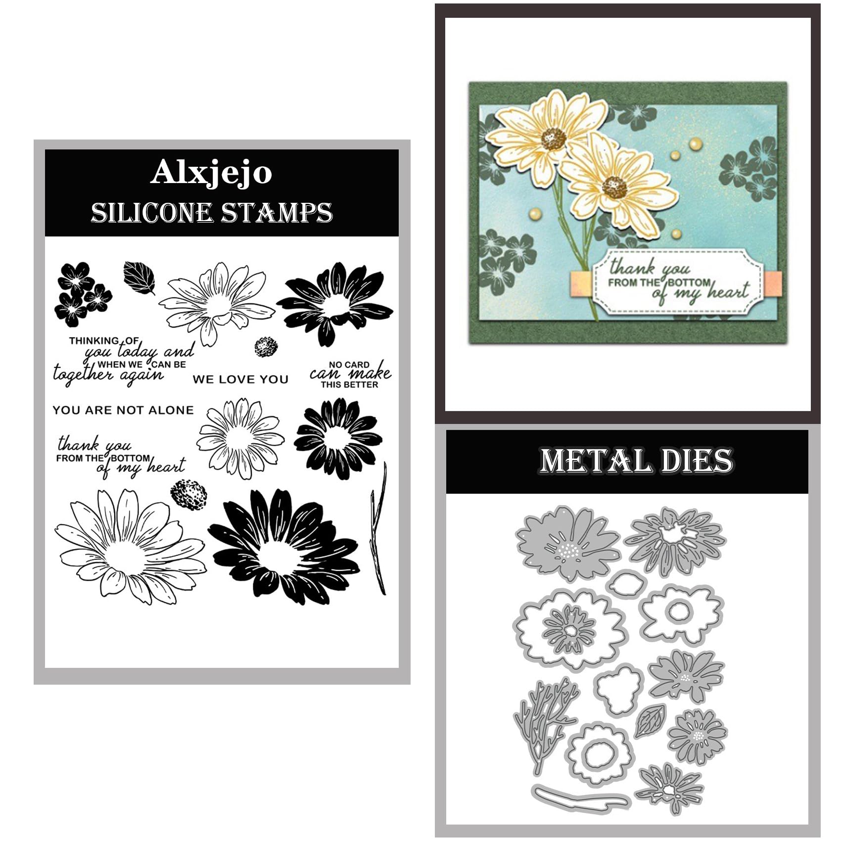 Alxjejo Cutting Dies and Stamps Set 2024-2025-2026,Stamps and die for Card Making for DIY Birthdays, Thanksgiving Day, Valentine's Day, Scrapbooking, Art Craft, Festivals Greeting Card Album
