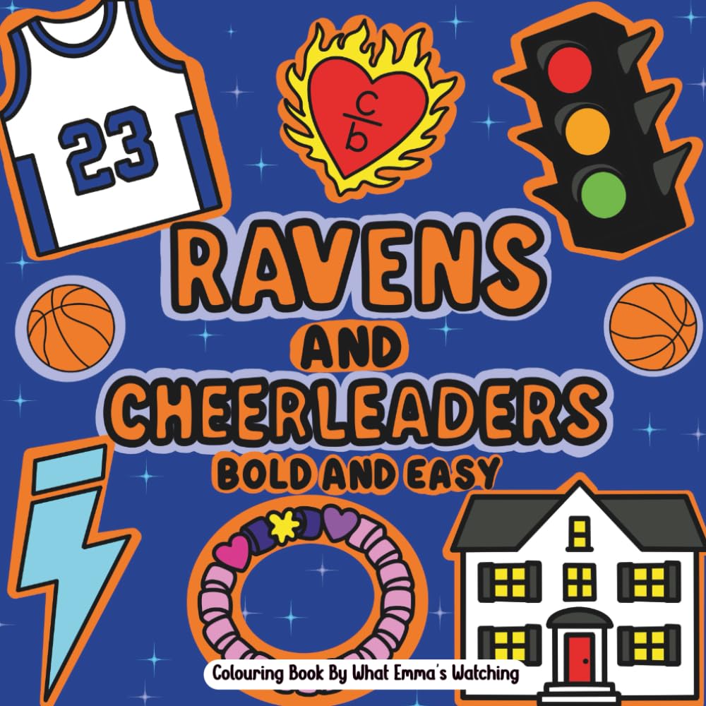 Ravens And Cheerleaders Bold And Easy Colouring Book: What Emma's Watching (Colouring Detail Practice Books)