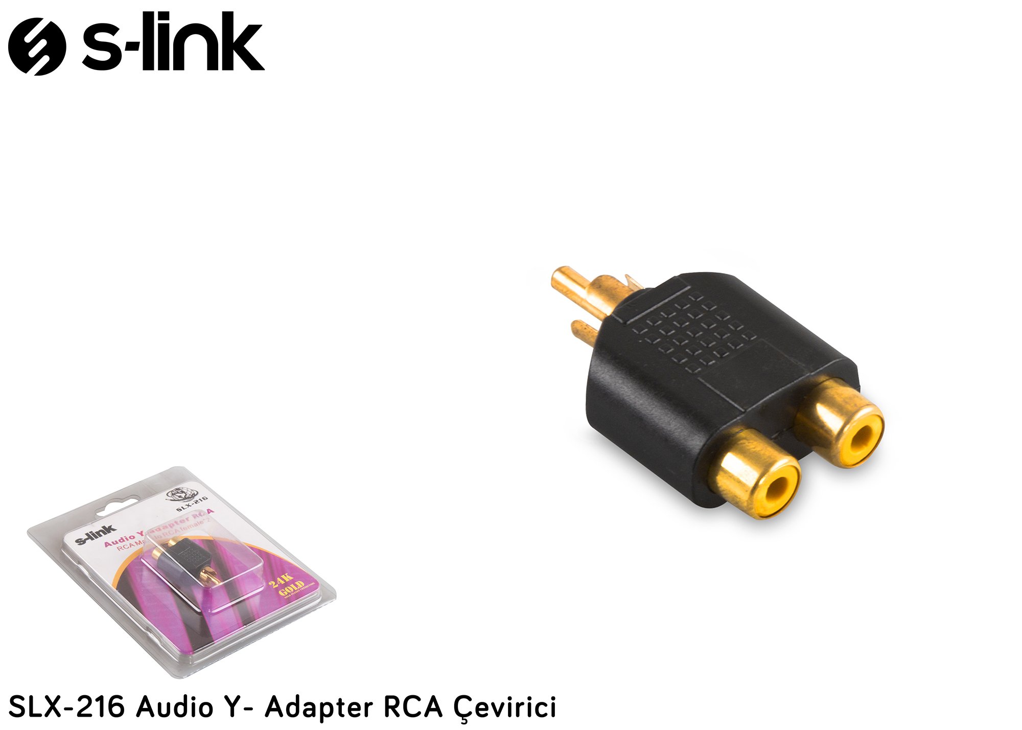 S-Link RCA-2 x RCA M/F-kabel adaptera do (M/F RCA 2 x RCA,) męski/żeński czarny