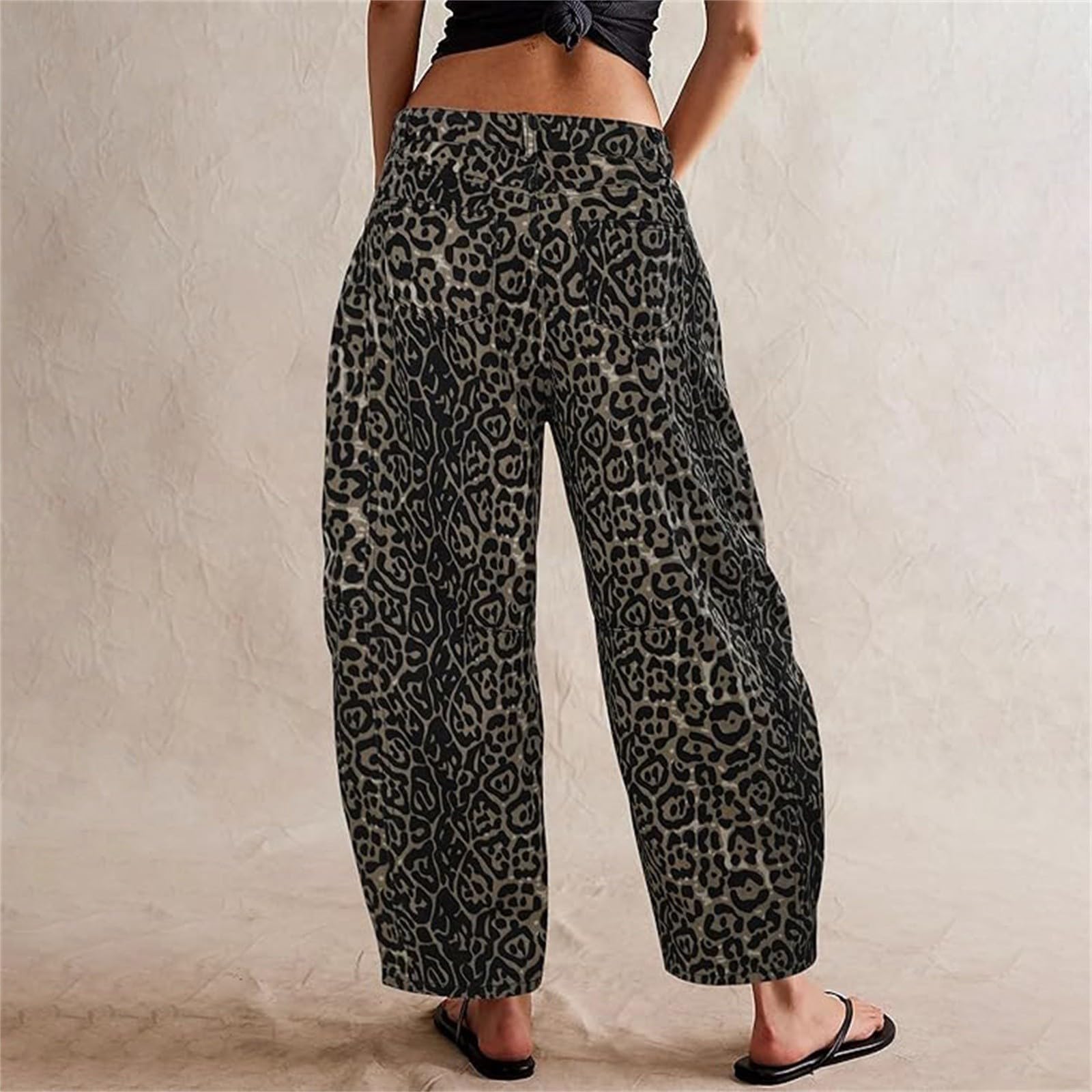 Jeans Donna Curvy Taglie Forti Jeans Vita Alta Gamba Larga Casual Pantaloni Denim Baggy Larghi Curvy Palazzo Pantaloni Elasticizzati Leggeri Pants con Tasche Tempo Libero Push Up