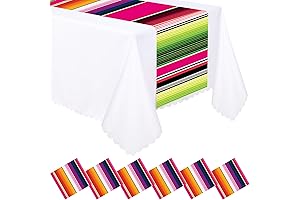 Preboun 6 Pcs Plastic Mexican Table Runner
