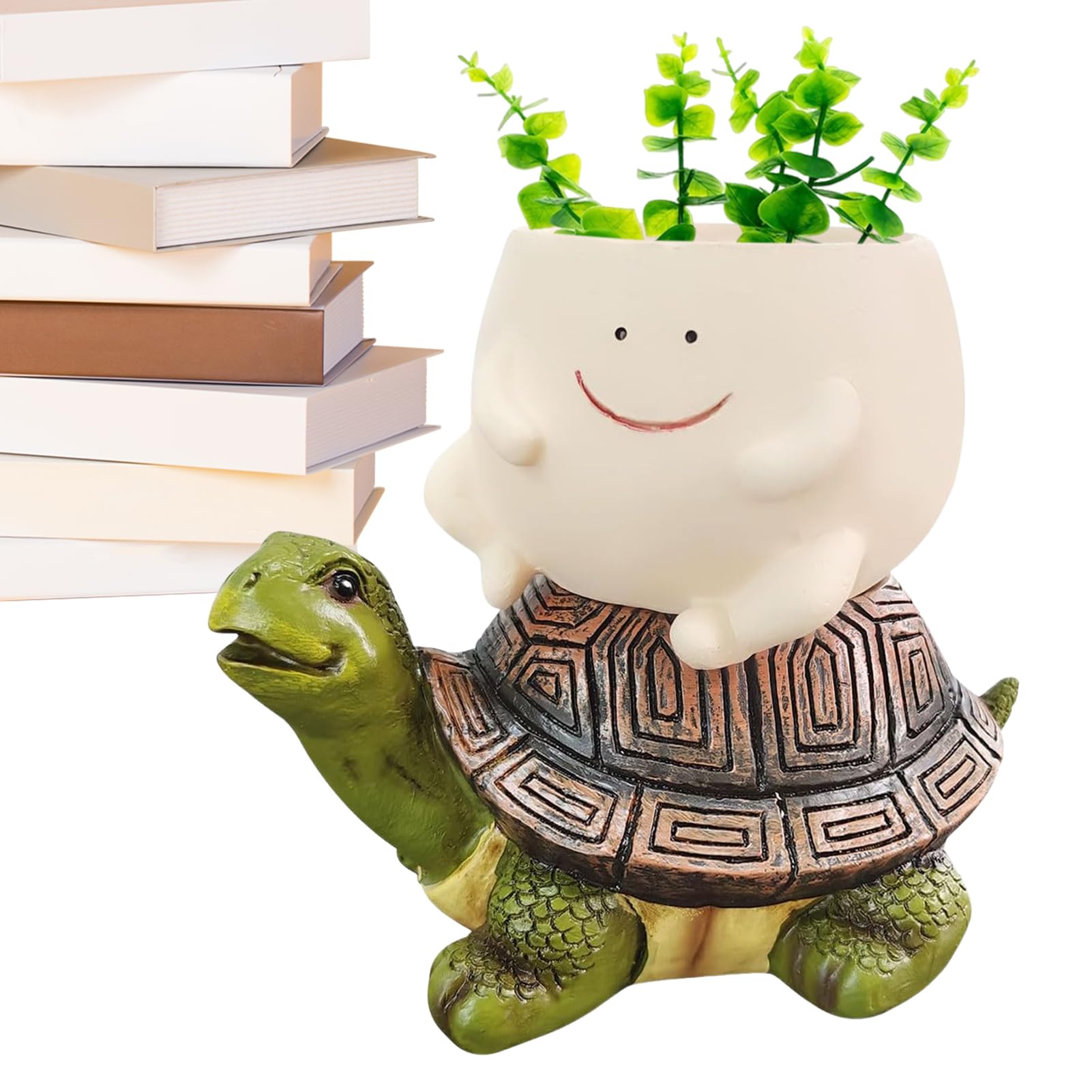 Cadeau déco idéal : pot de fleurs tortue avec plante pour égayer un balcon