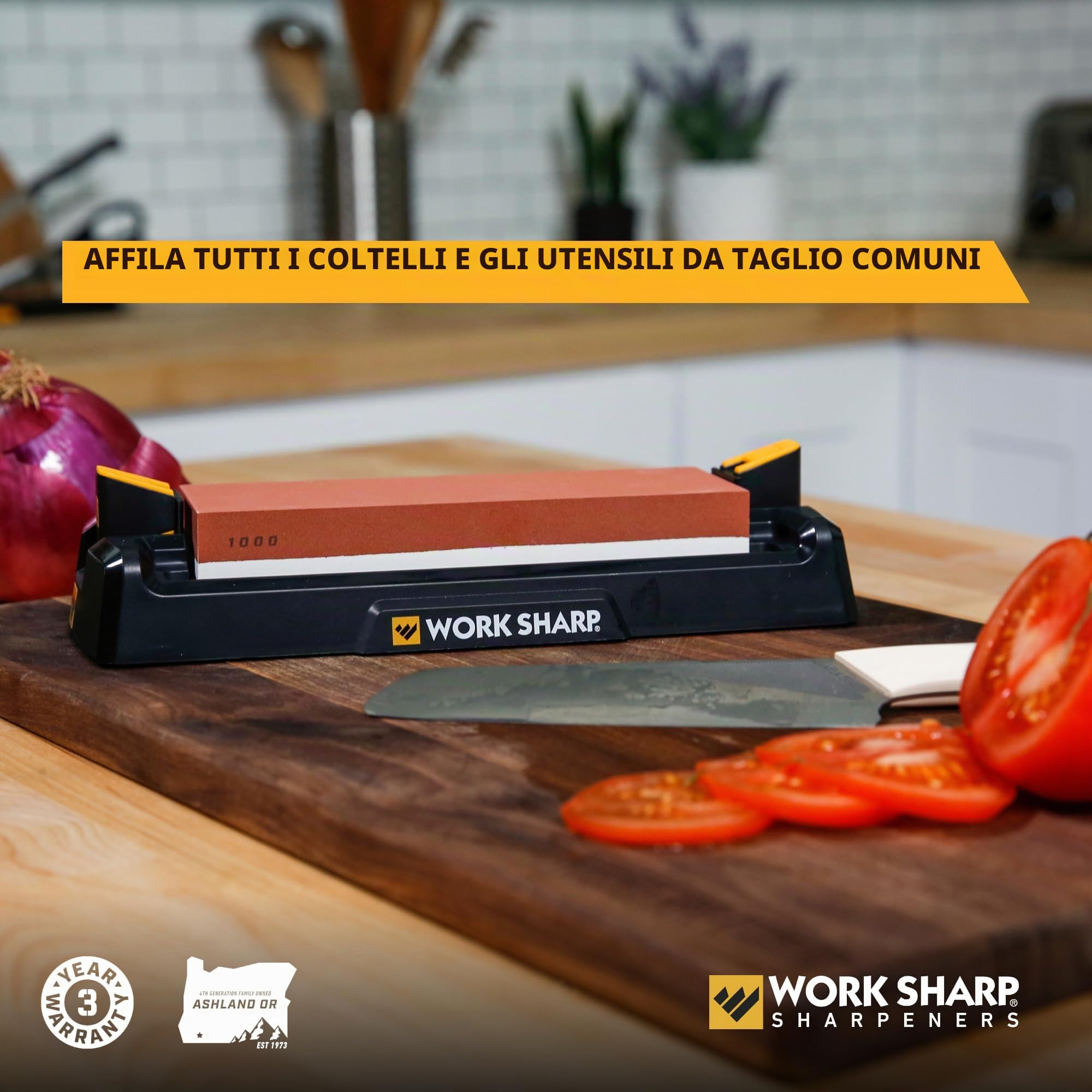 Work Sharp Affilacoltelli da banco per affilare coltelli e utensili da cucina, tasca e filettatura