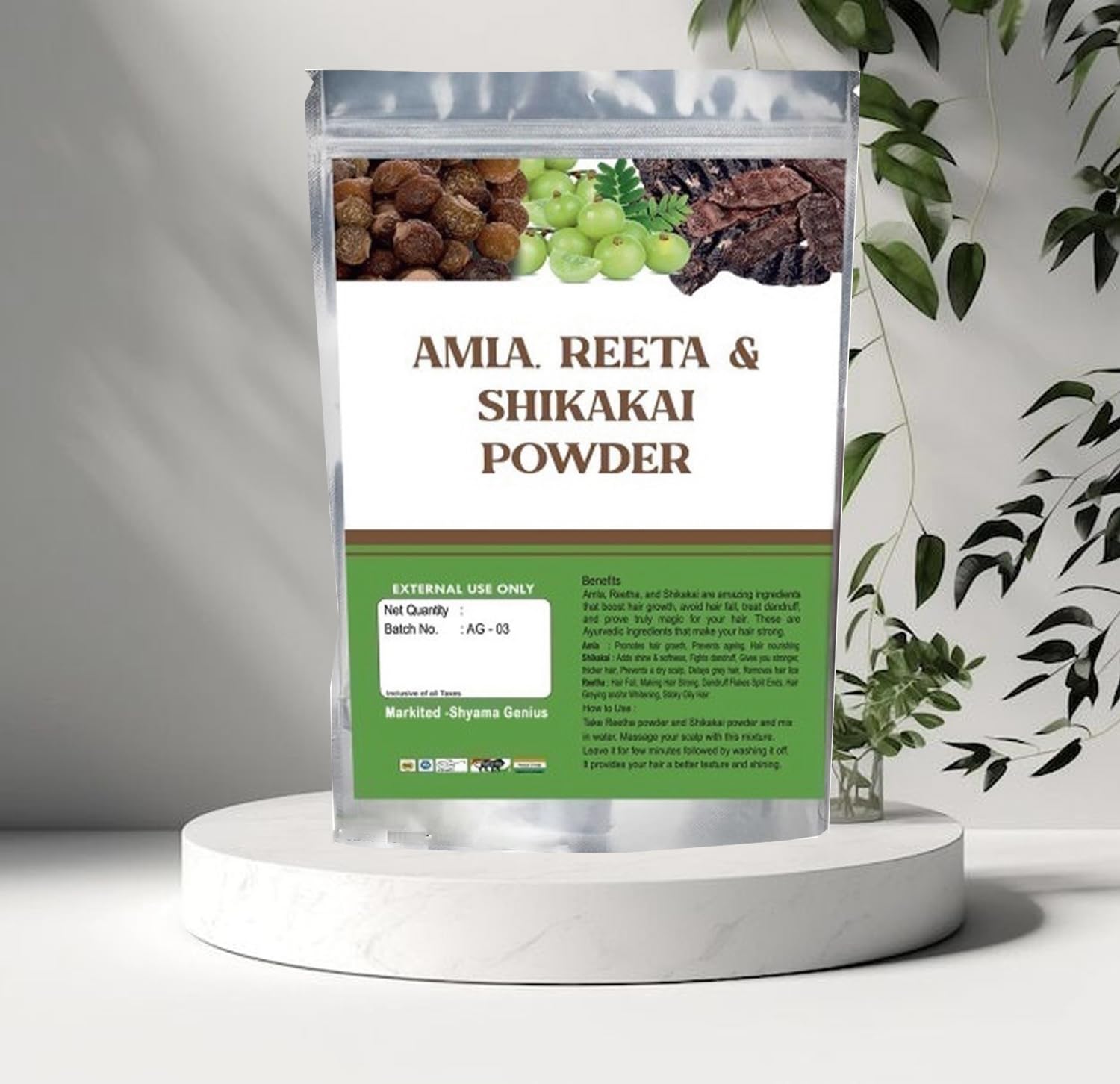 Reduces Dandruff100% Organic Amla Reetha Shikakai Powder for Hair Natural Hair Cleanser Hair Powder Men & Women-picture-20