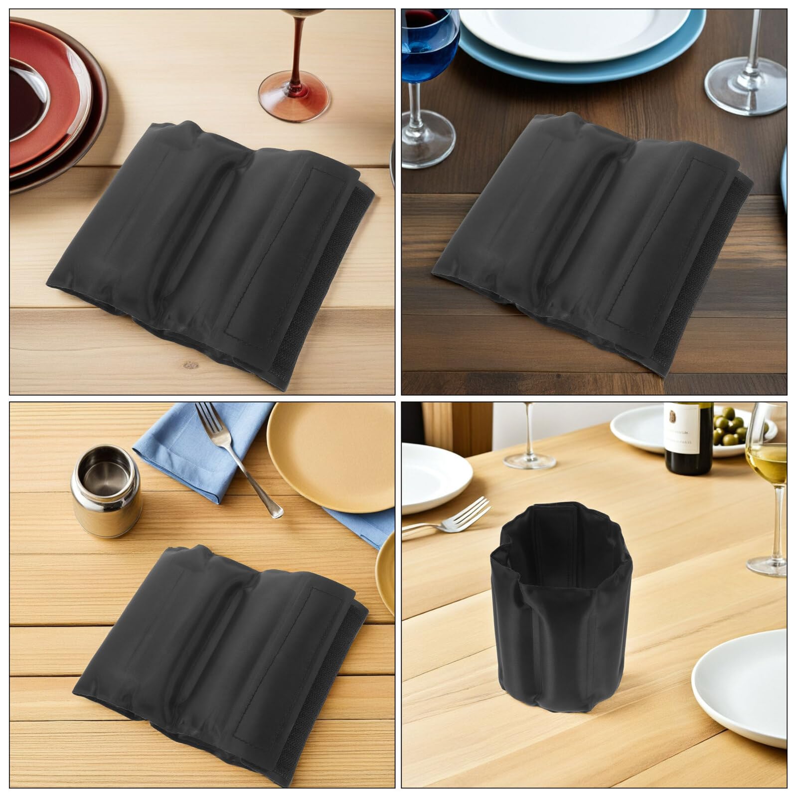 Housse Isotherme pour Bouteilles de Vin 2pcs en Polyester Noir